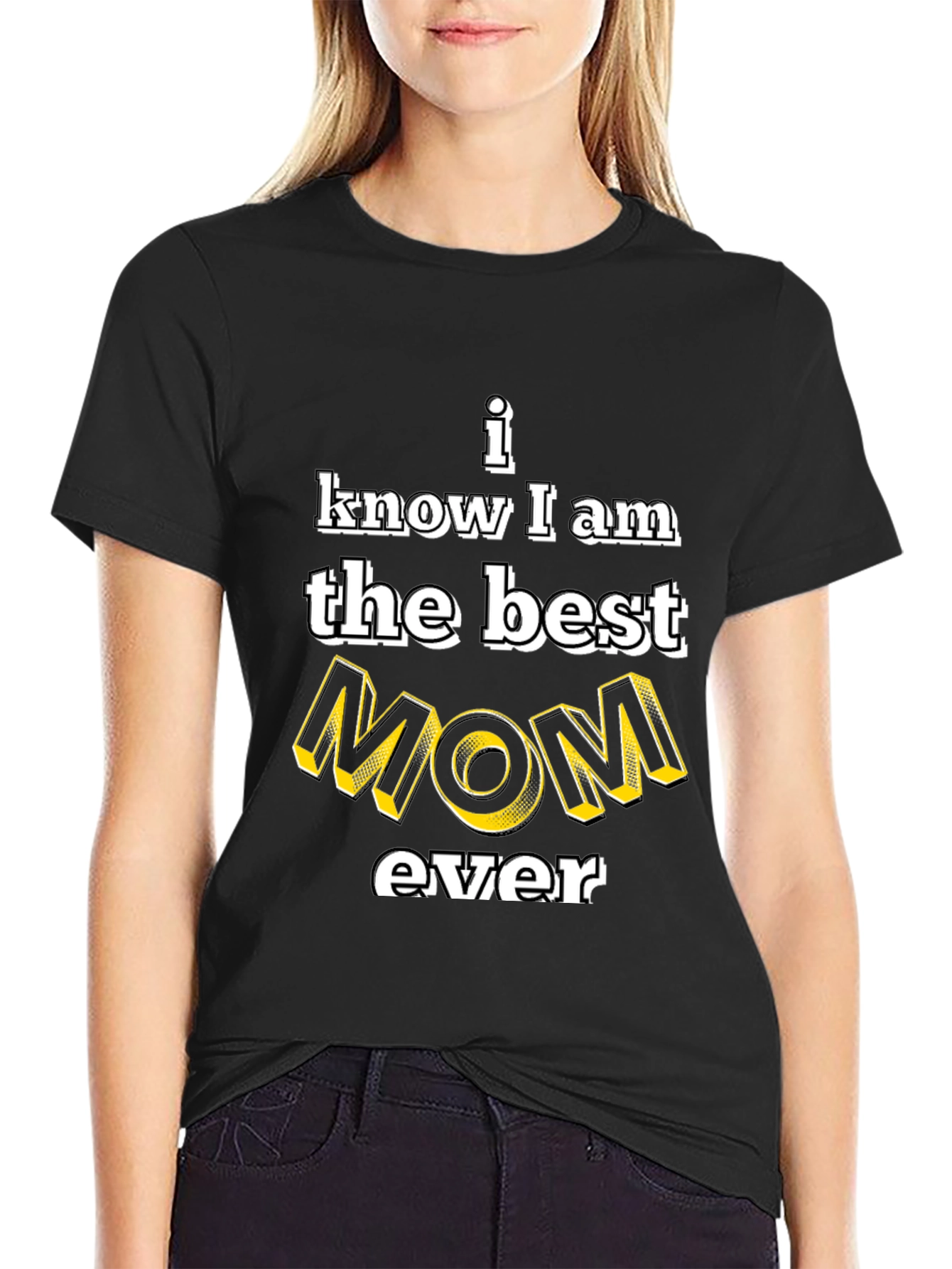 Best Mom Ever Graphic Tee - Black Cotton T-Shirt