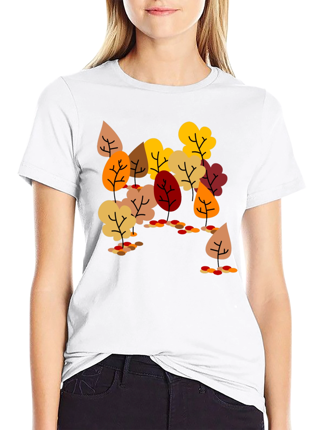 Autumn Leaves Graphic Tee - Nature Inspired Style