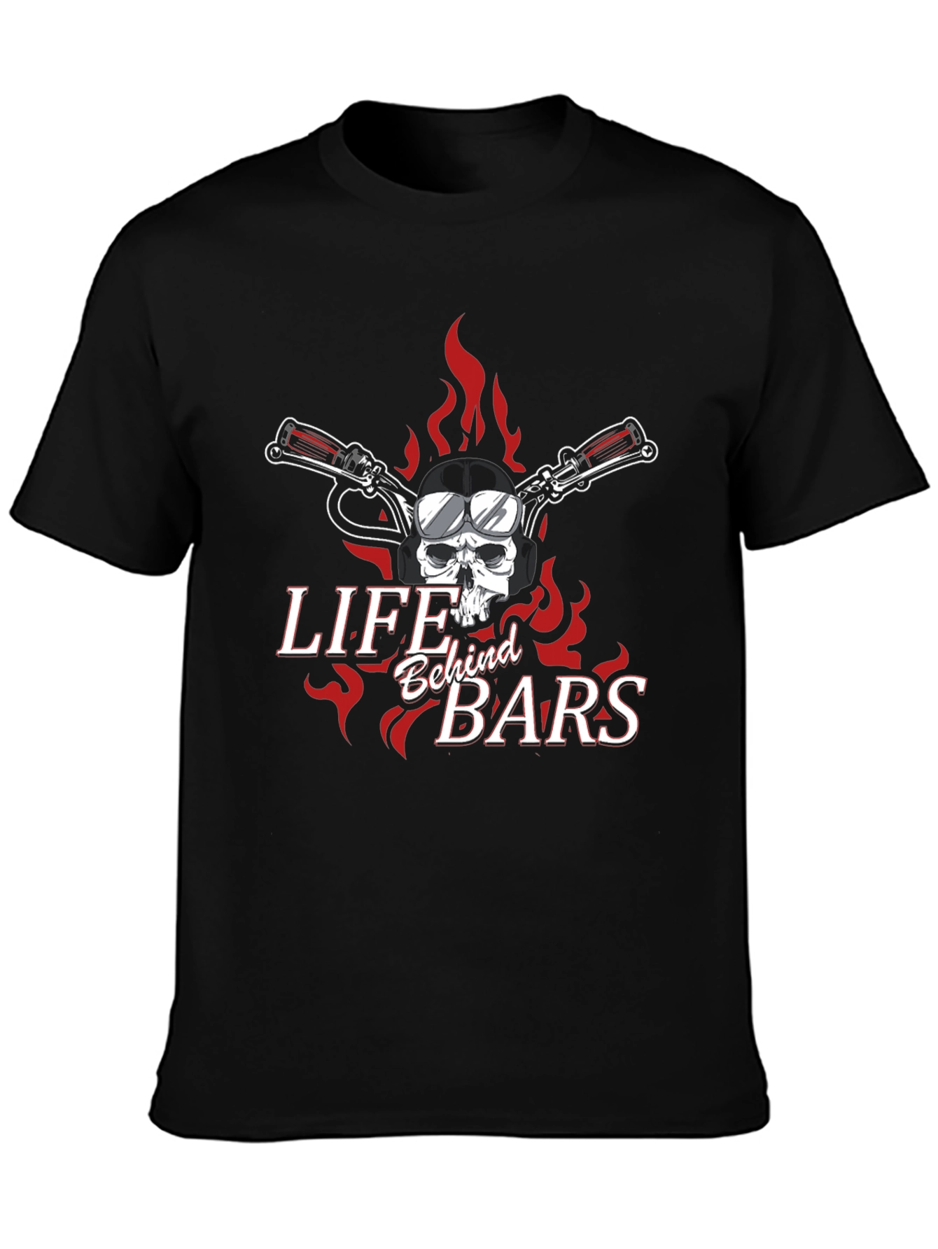 Life Behind Bars Skull Motorcycle T-Shirt