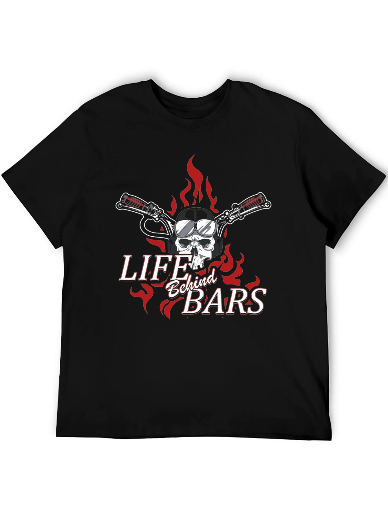 Life Behind Bars Skull Motorcycle T-Shirt
