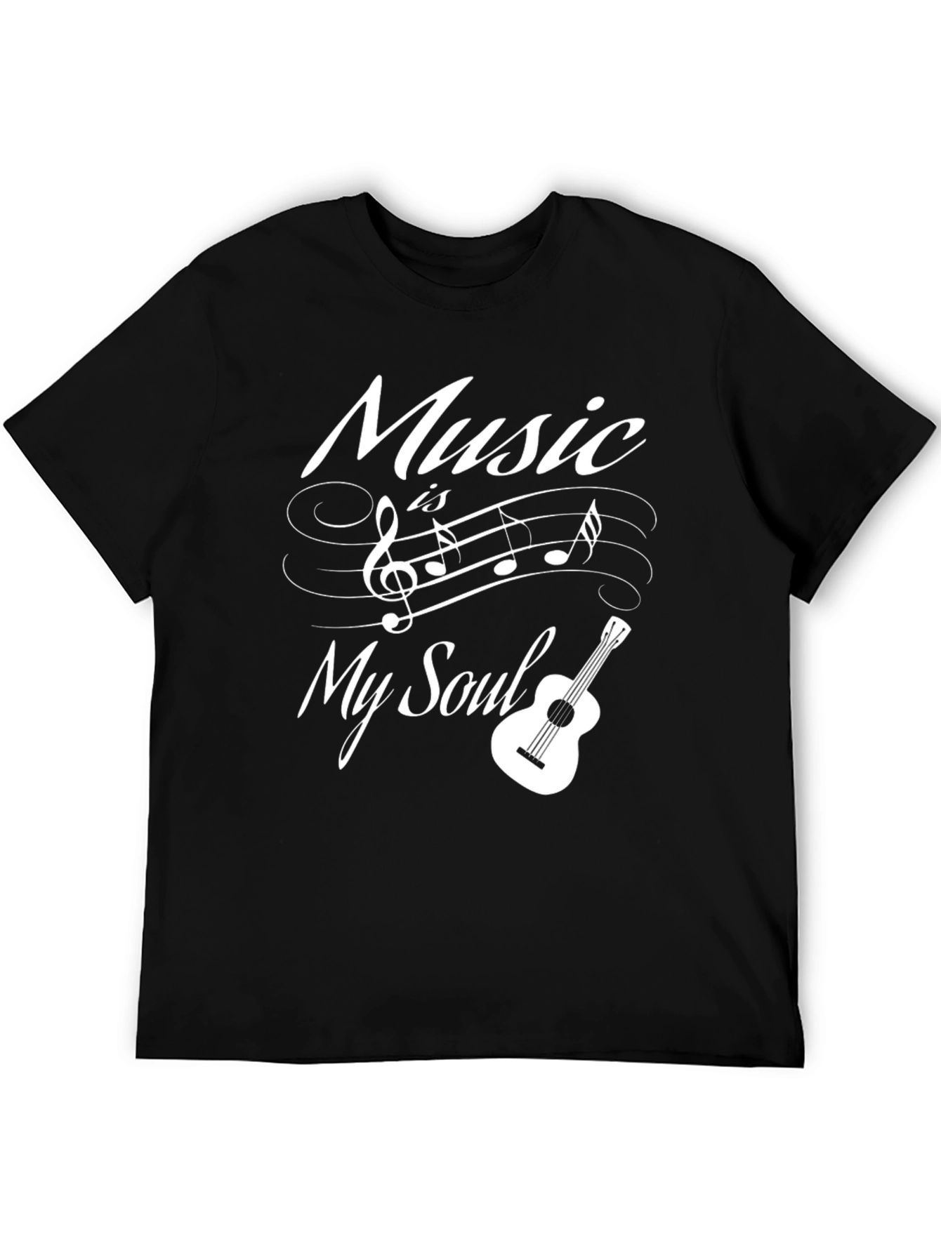 Music is My Soul Black Graphic T-Shirt