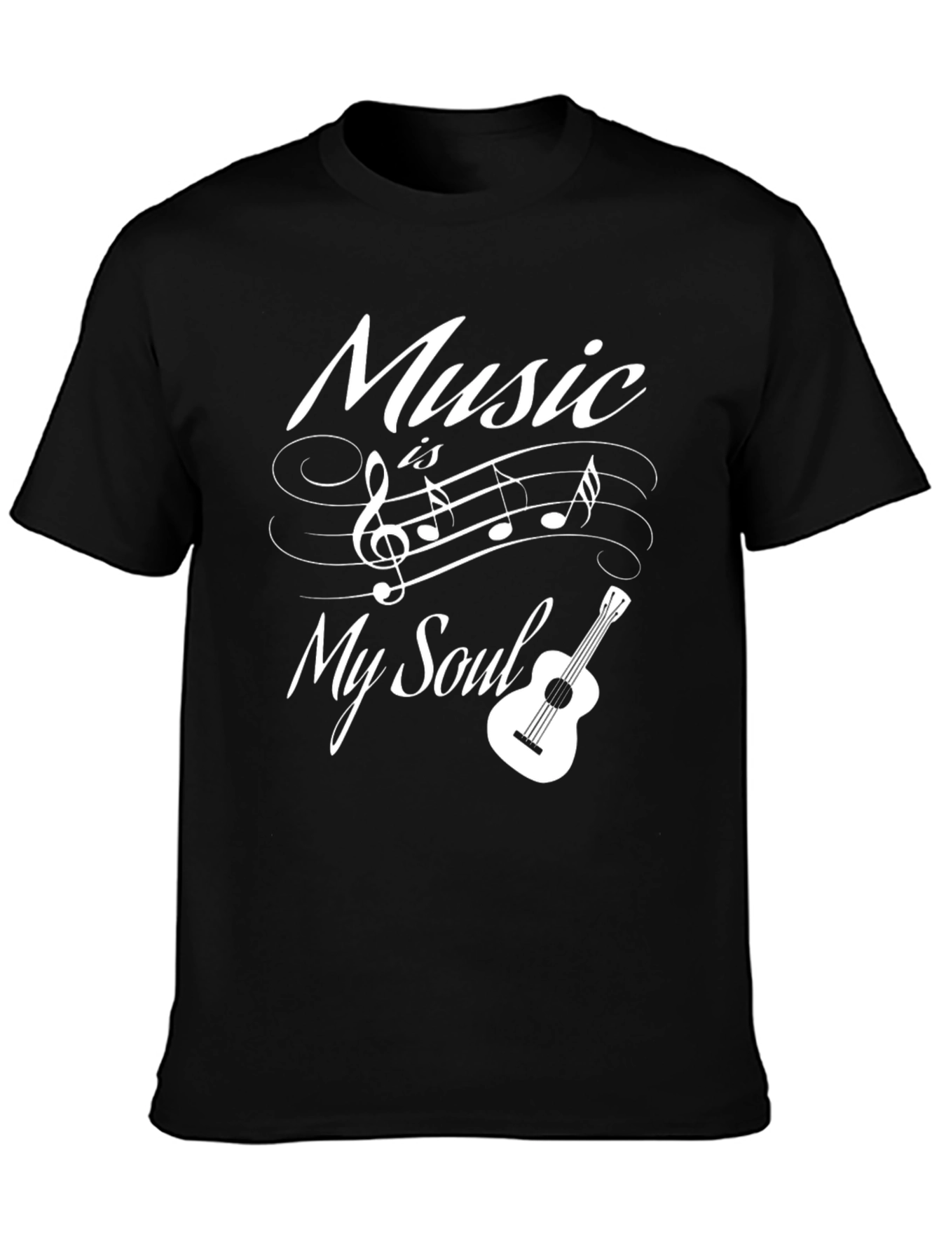 Music is My Soul Black Graphic T-Shirt