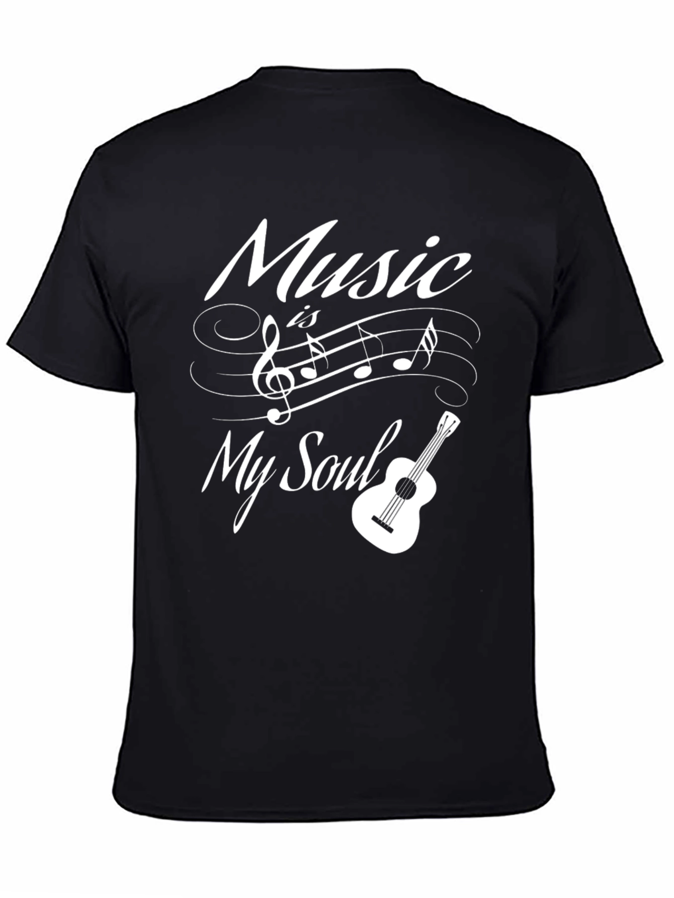Music is My Soul Black Graphic T-Shirt