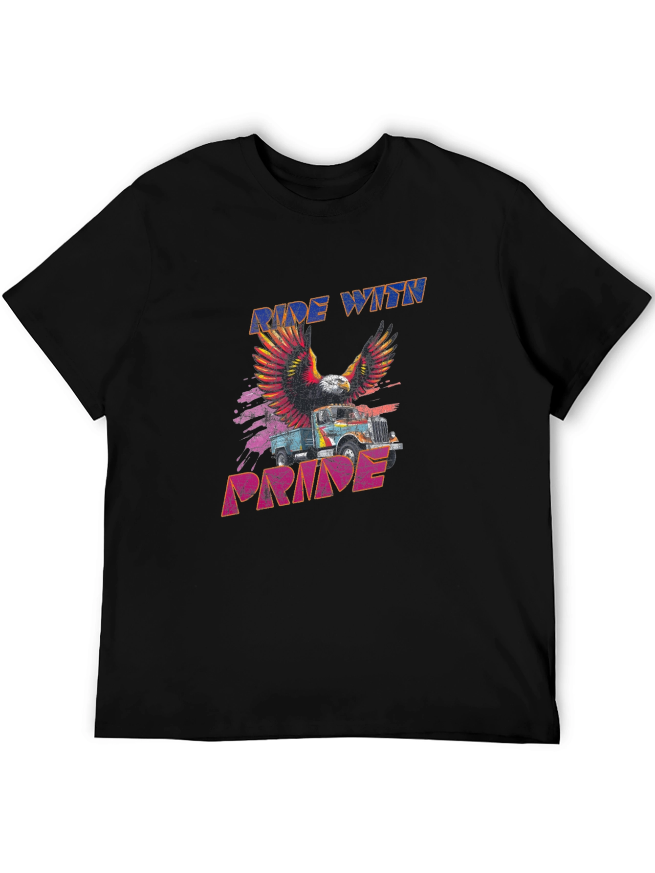 Ride with Pride Graphic Tee - Eagle Truck Design