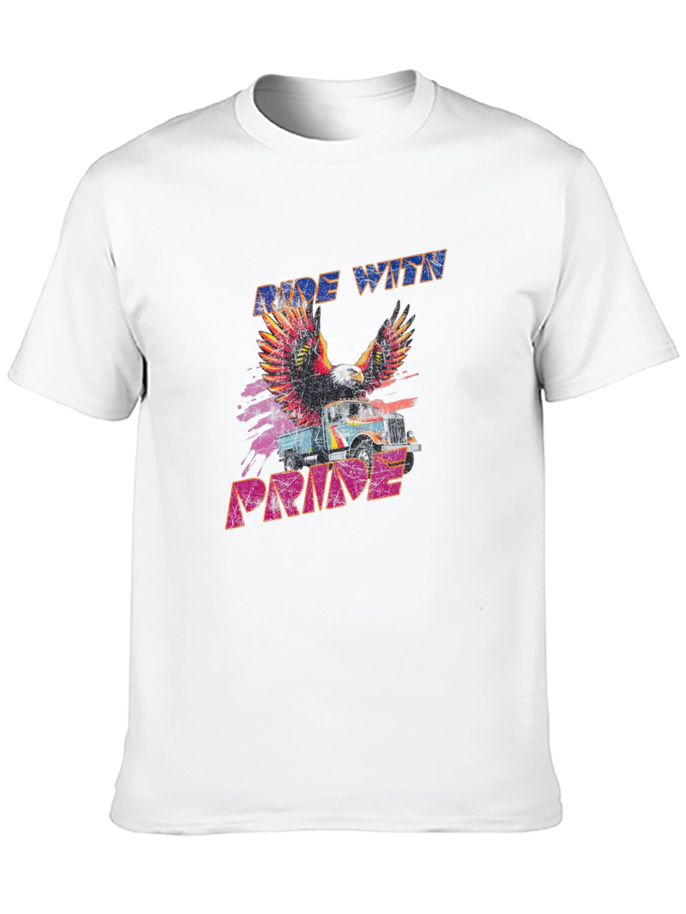 Ride with Pride Graphic Tee - Eagle Truck Design