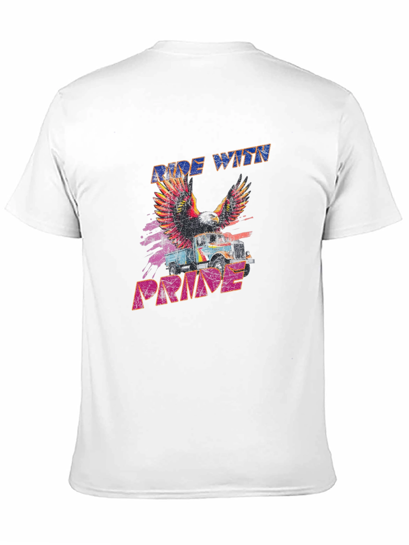 Ride with Pride Graphic Tee - Eagle Truck Design