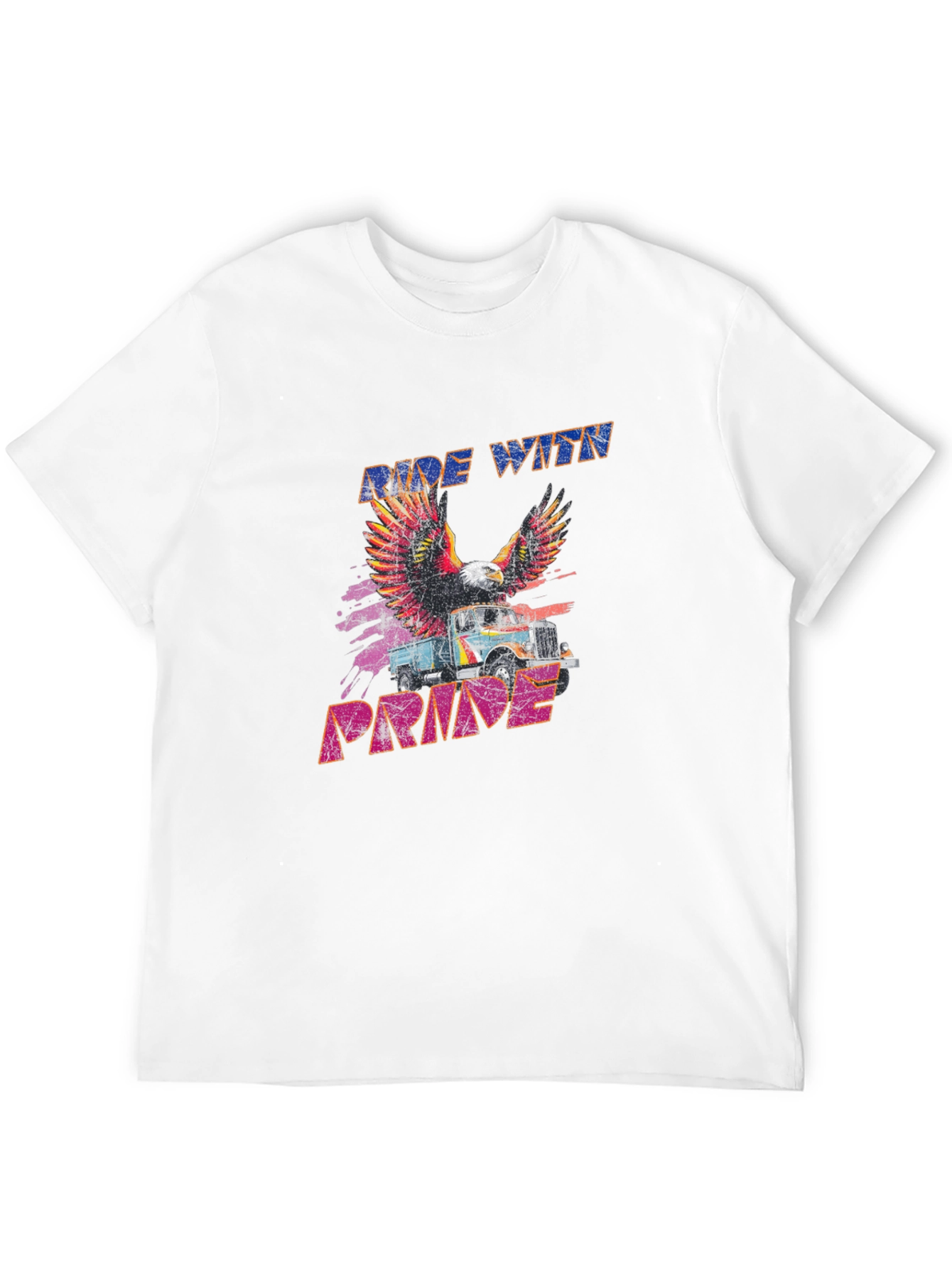 Ride with Pride Graphic Tee - Eagle Truck Design