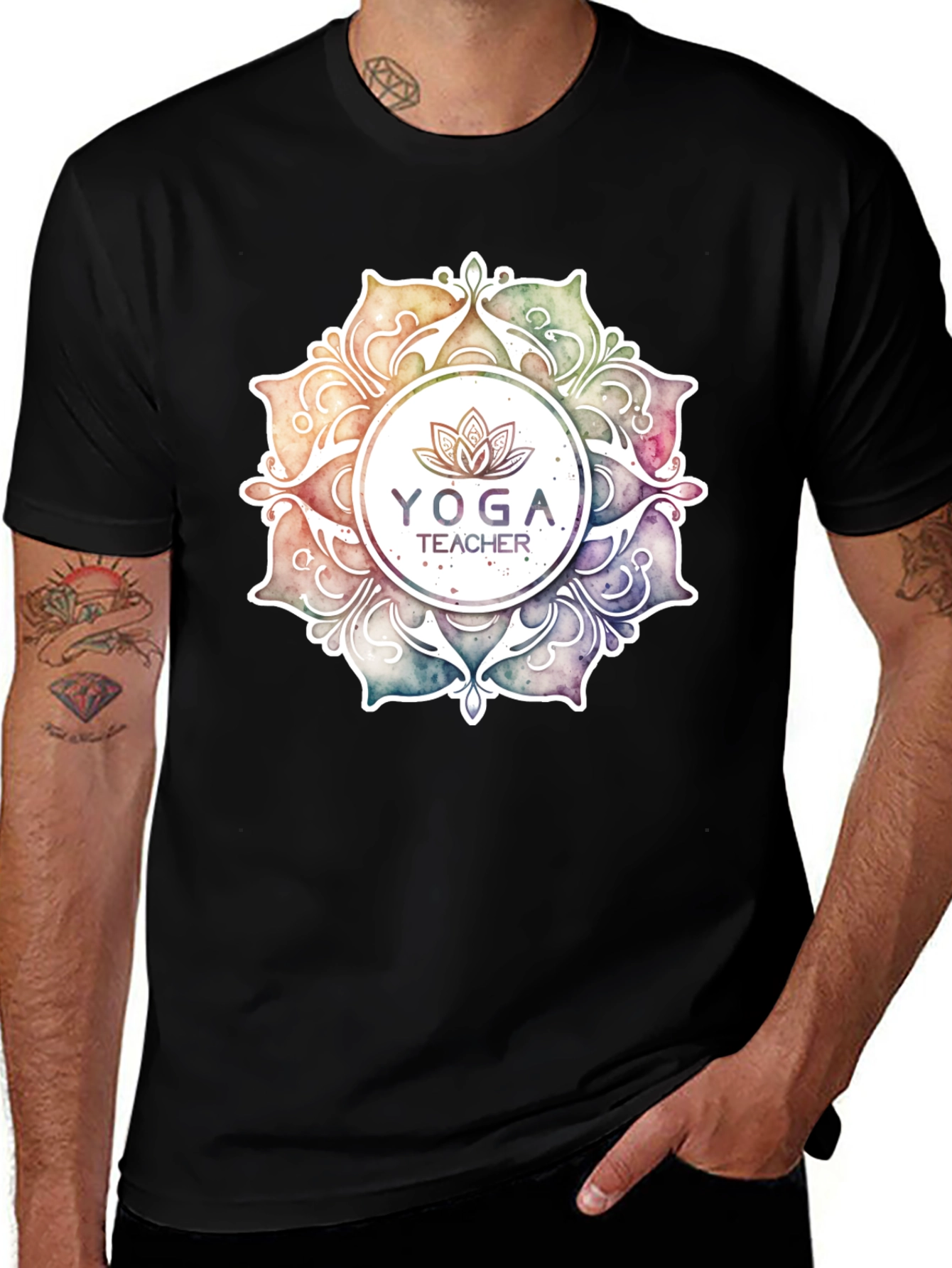 Yoga Teacher Graphic Black T-Shirt