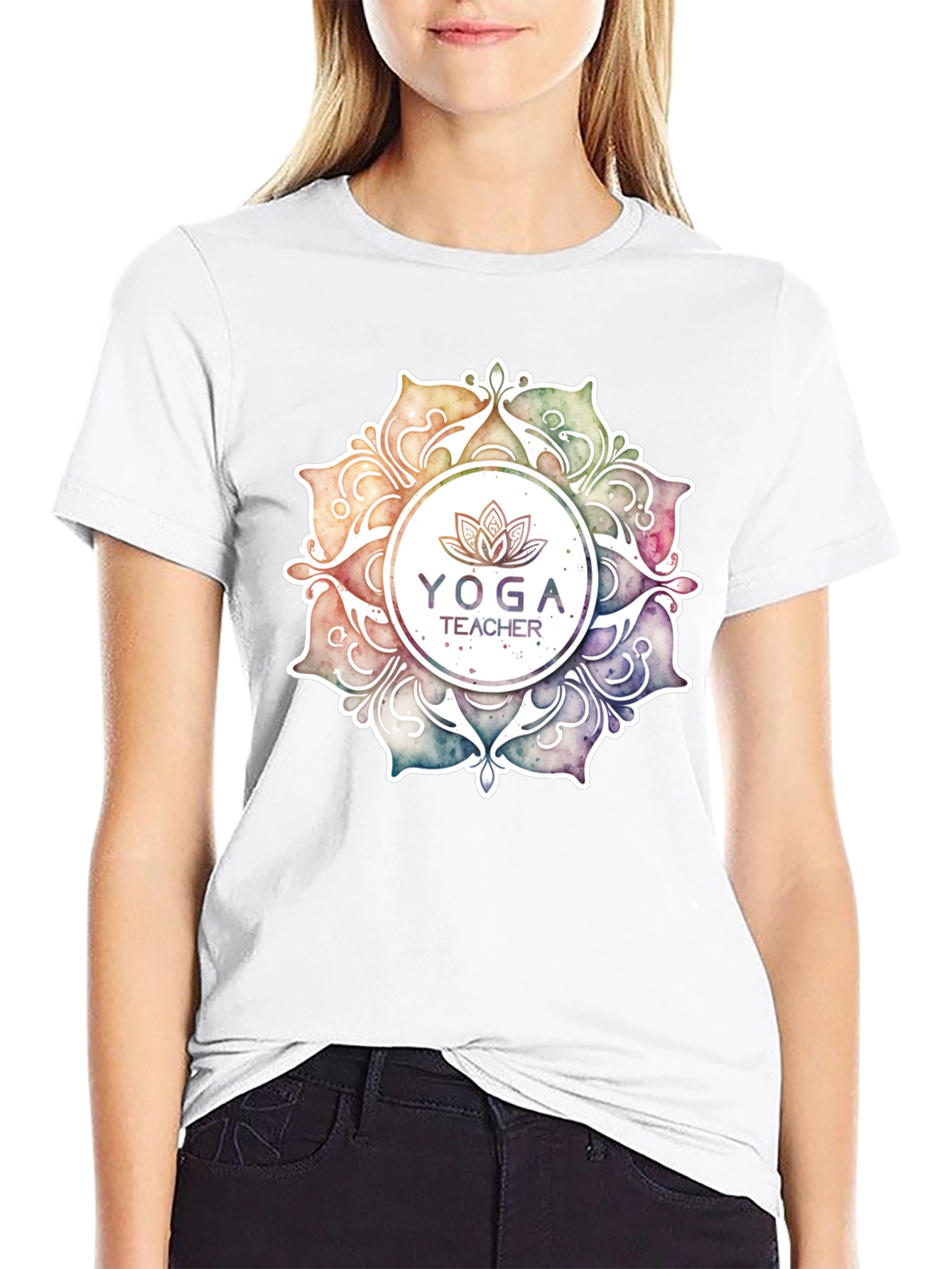 Yoga Teacher Graphic Black T-Shirt