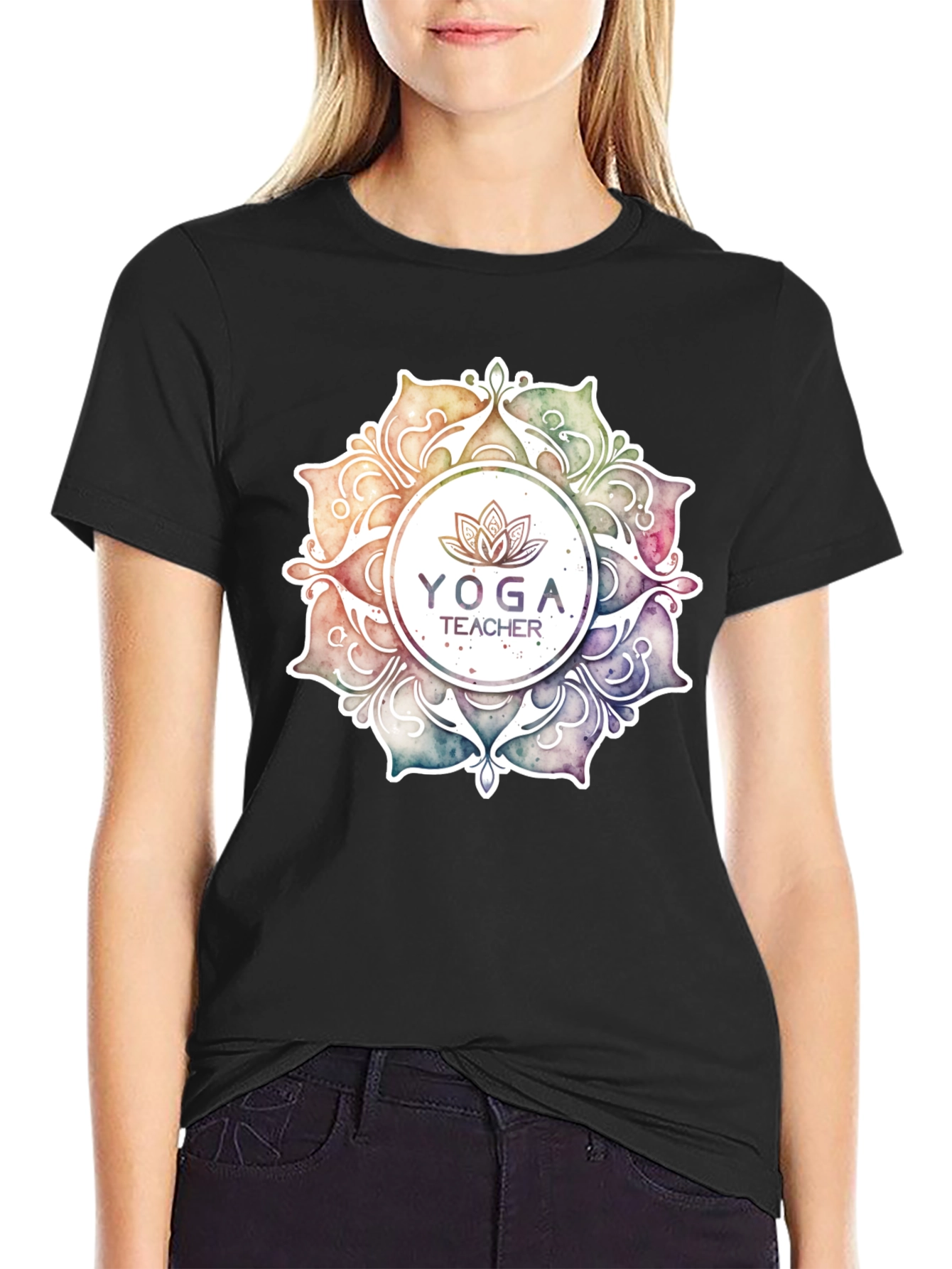 Yoga Teacher Graphic Black T-Shirt