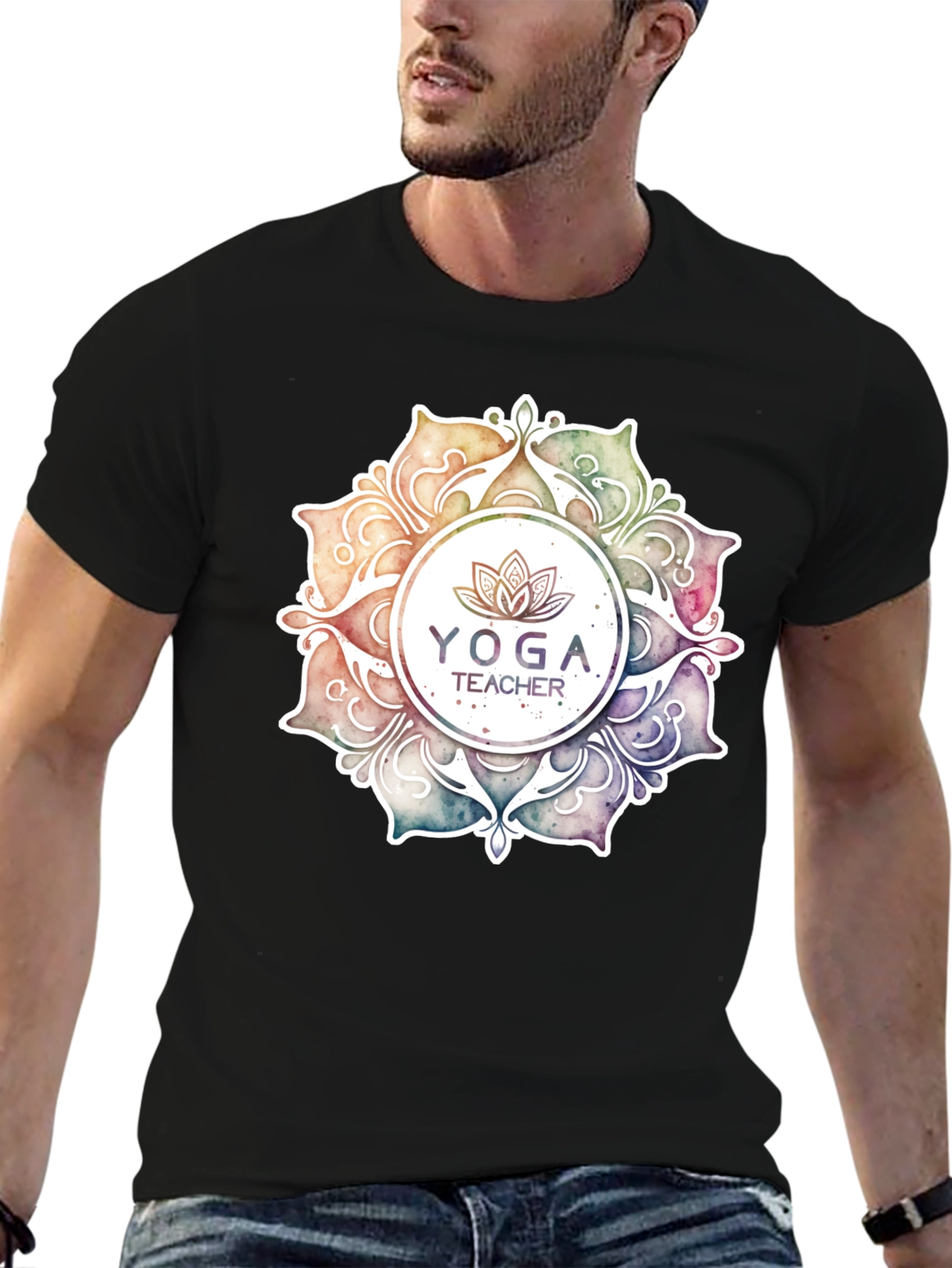 Yoga Teacher Graphic Black T-Shirt