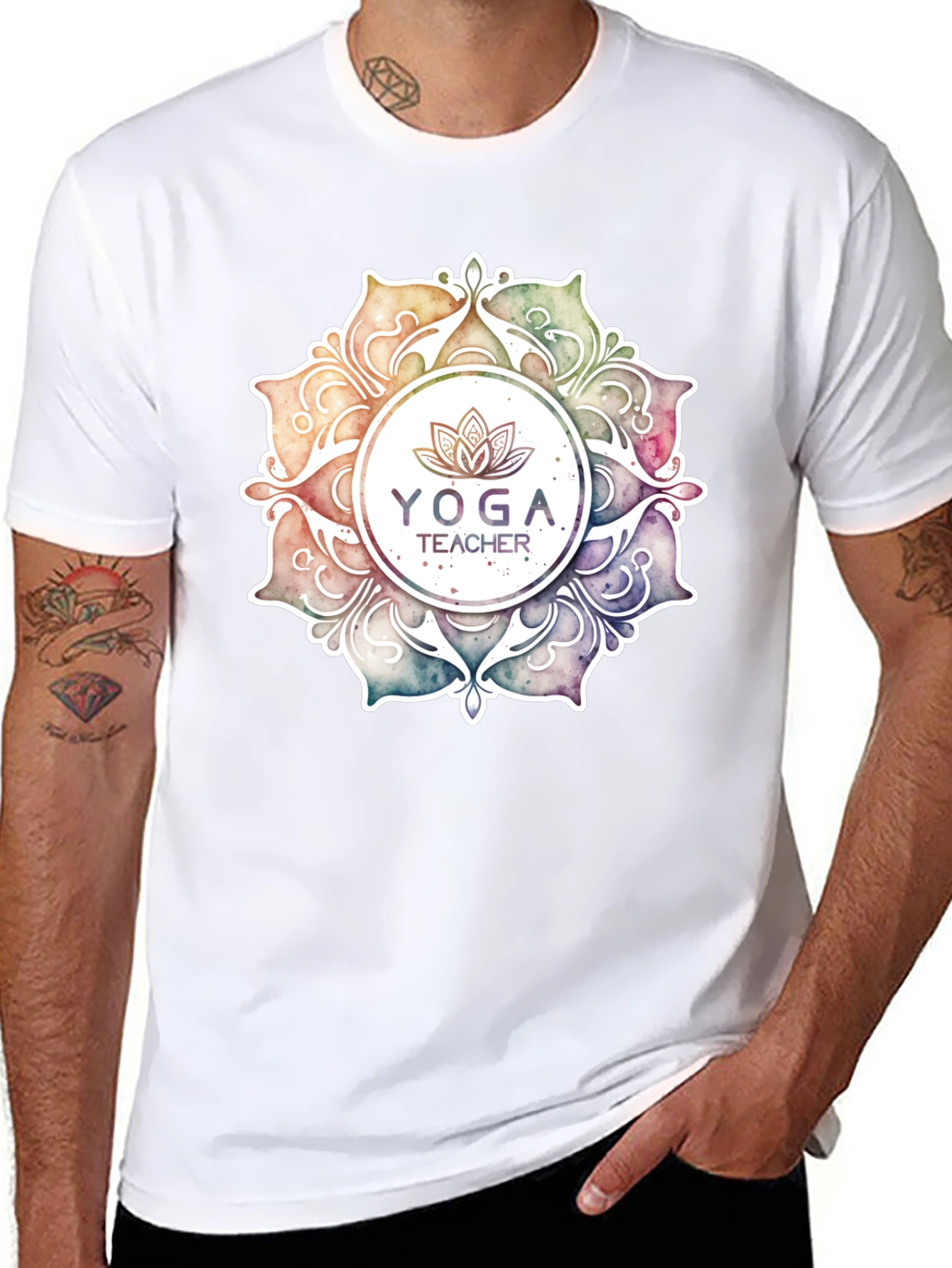 Yoga Teacher Graphic Black T-Shirt
