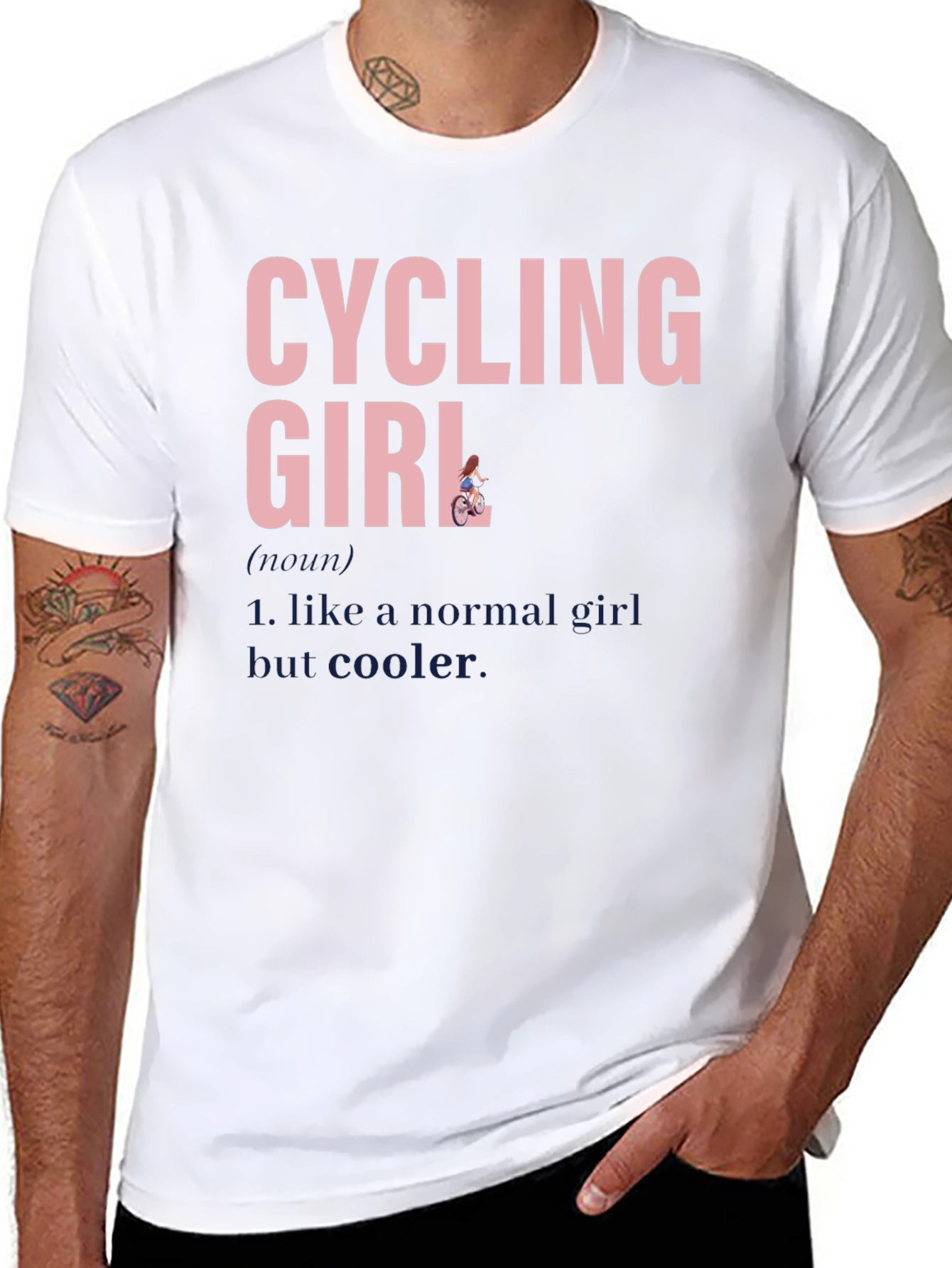Cycling Girl T-Shirt - Cool Cyclist Tee