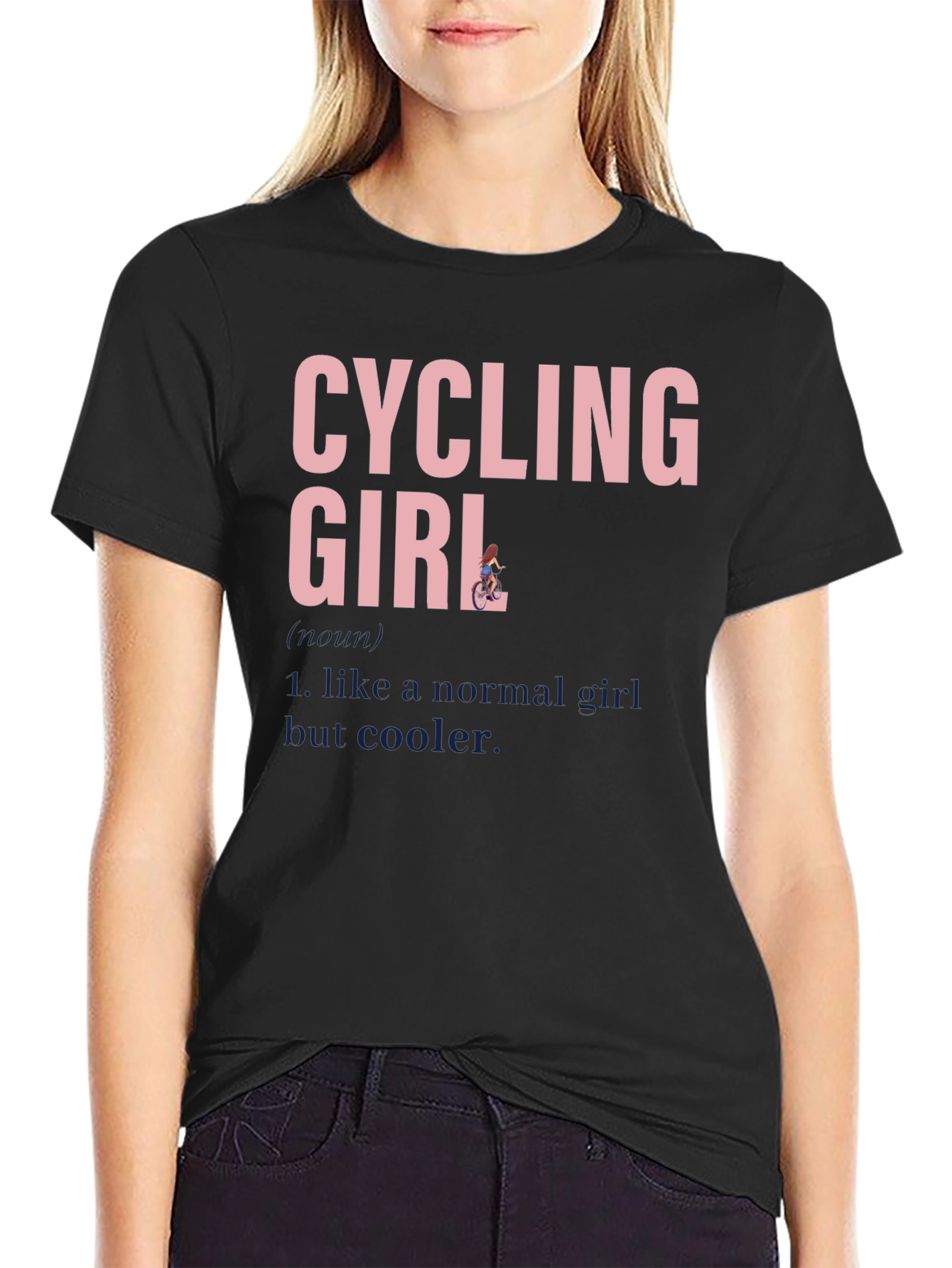 Cycling Girl T-Shirt - Cool Cyclist Tee