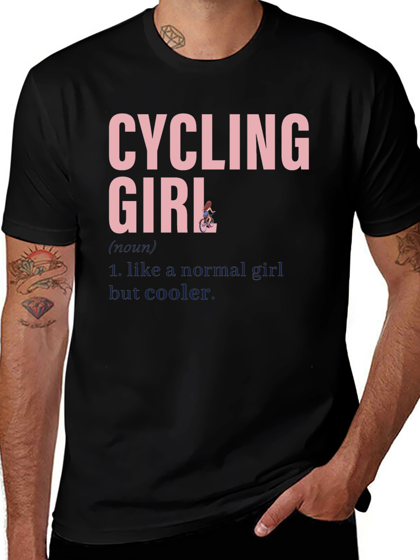 Cycling Girl T-Shirt - Cool Cyclist Tee