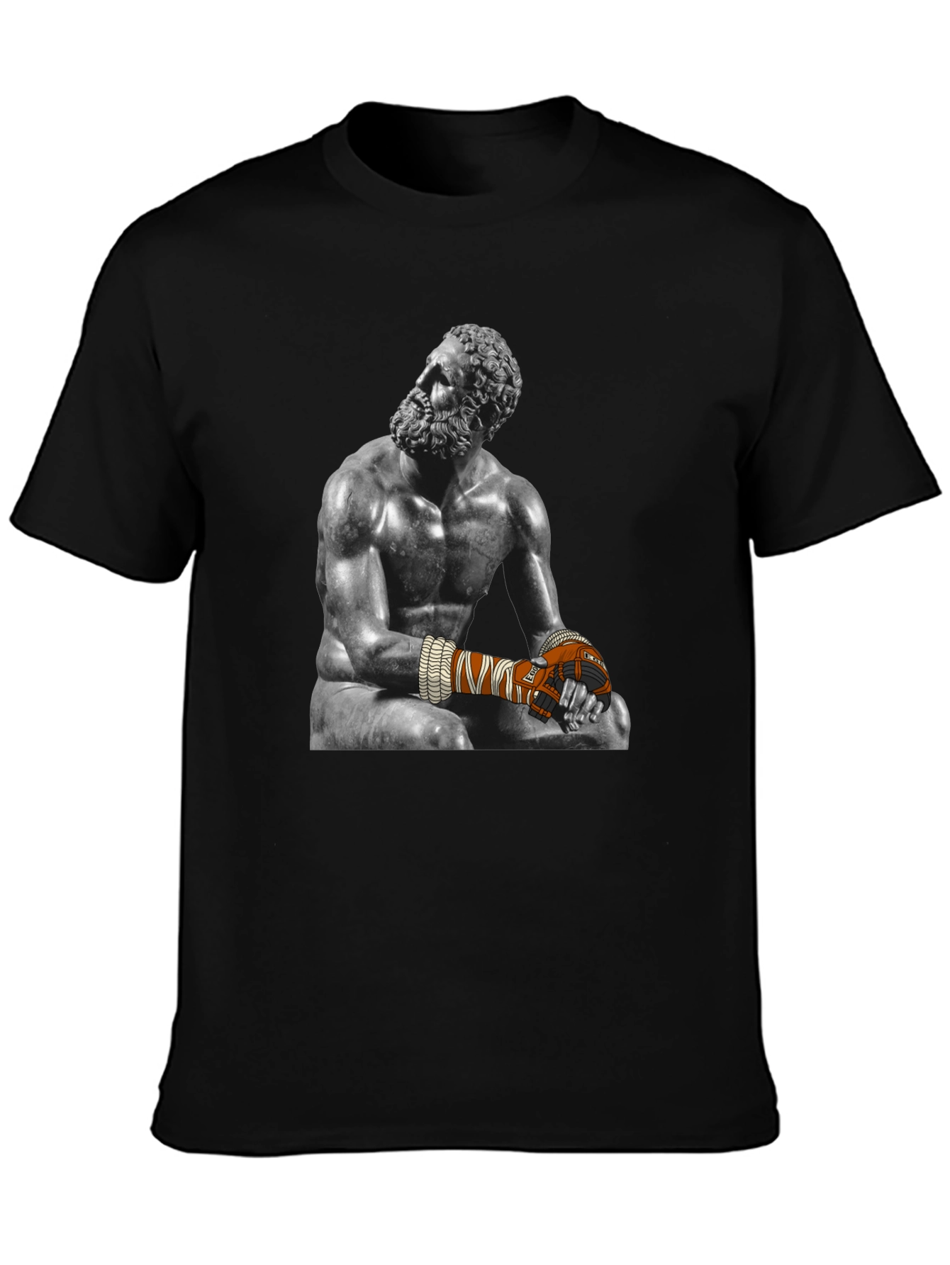 The Boxer Sculpture Graphic Tee - Black Cotton Blend