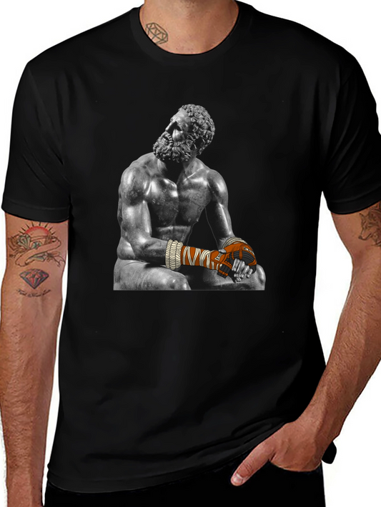 The Boxer Sculpture Graphic Tee - Black Cotton Blend