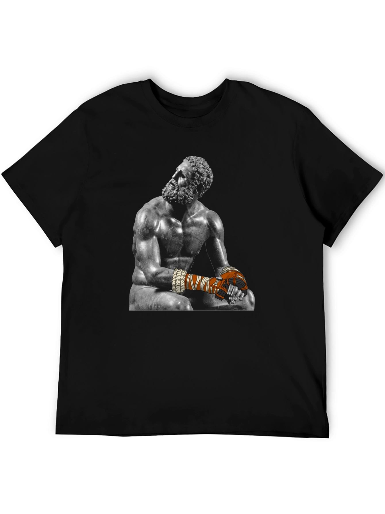 The Boxer Sculpture Graphic Tee - Black Cotton Blend