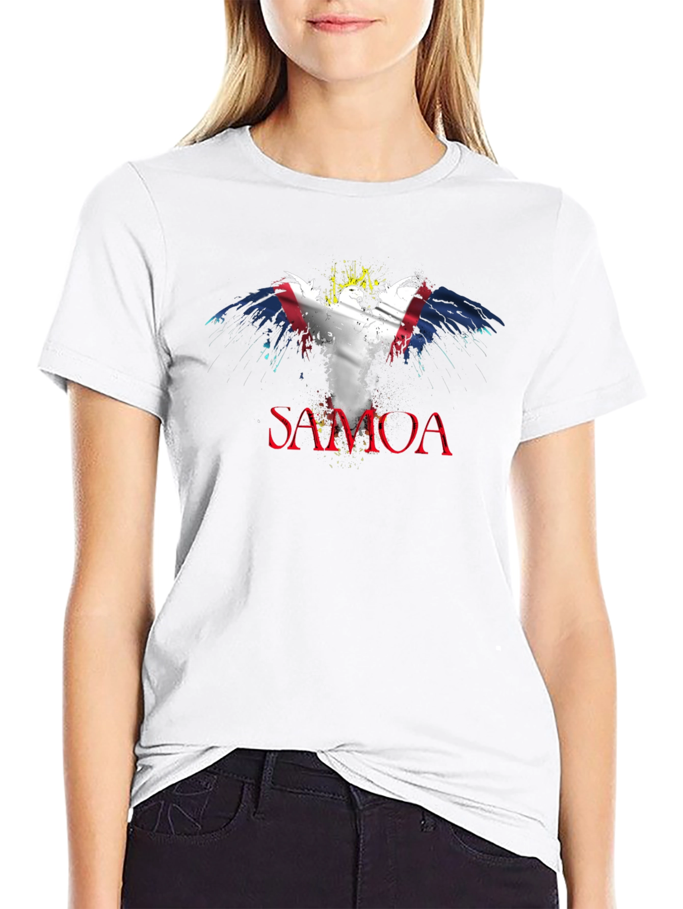 Samoa Flag Eagle Black T-Shirt