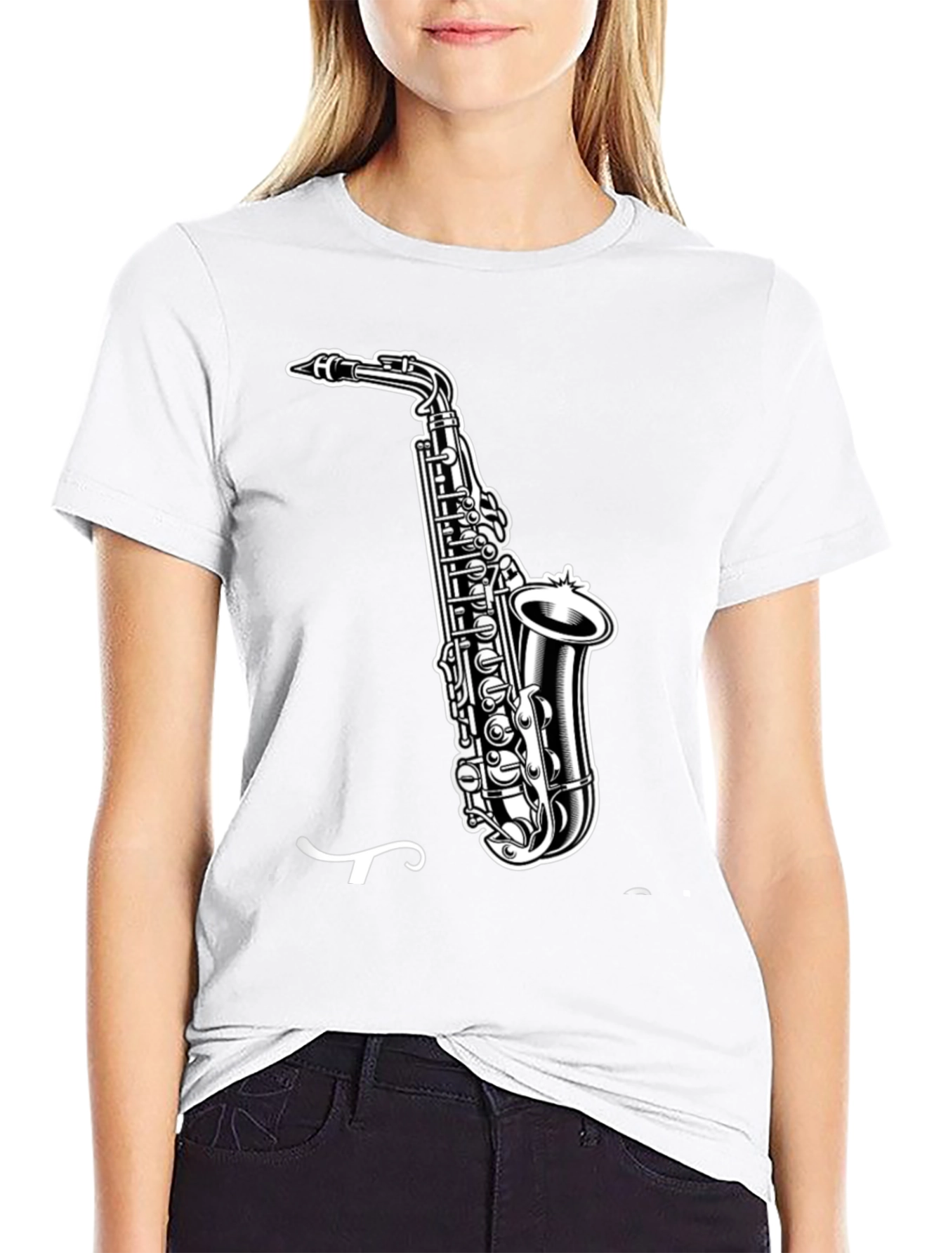 Saxophone Graphic Tee - Cool Music Shirt