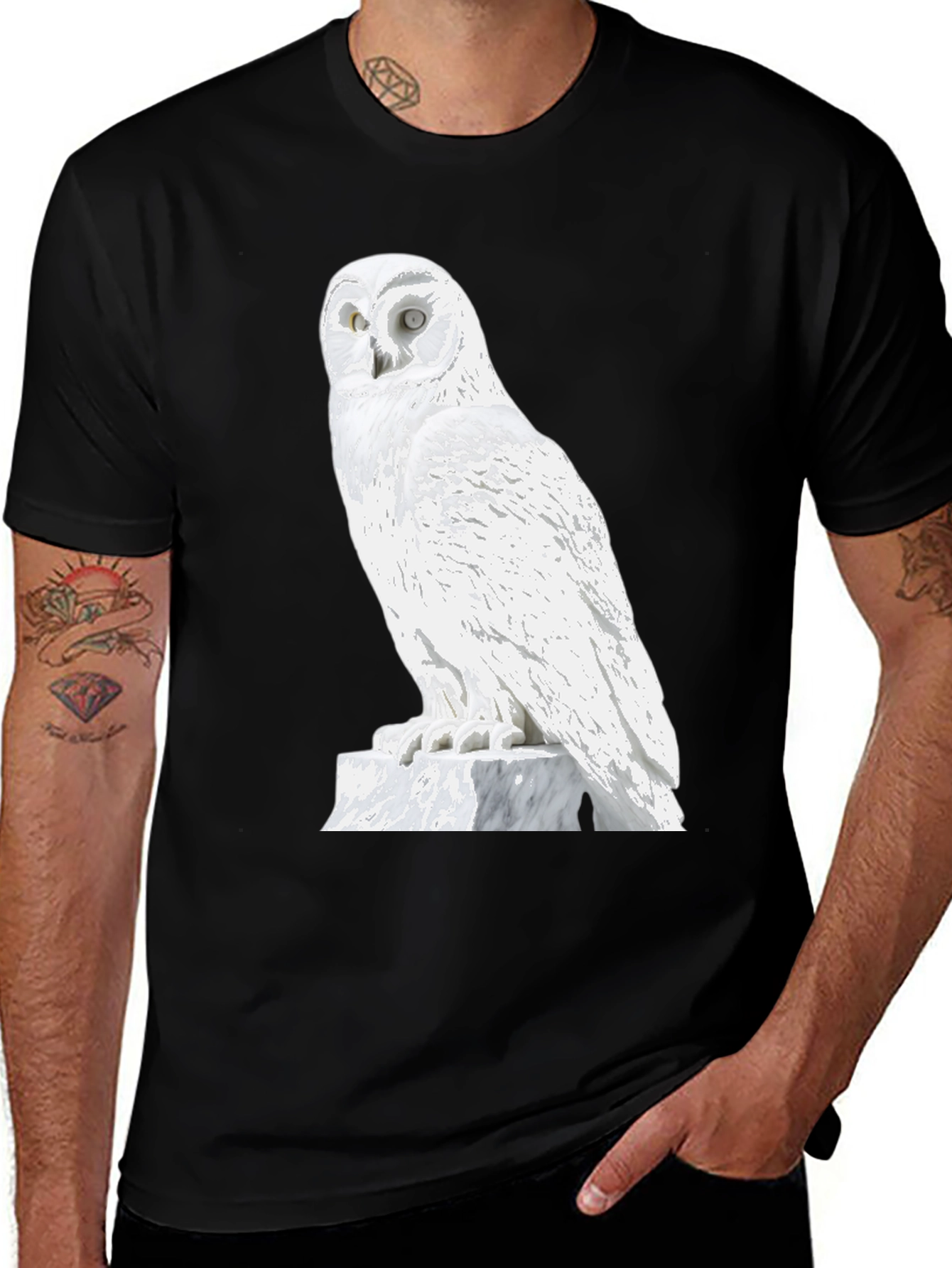 Owl Graphic Tee - Cool Black T-Shirt