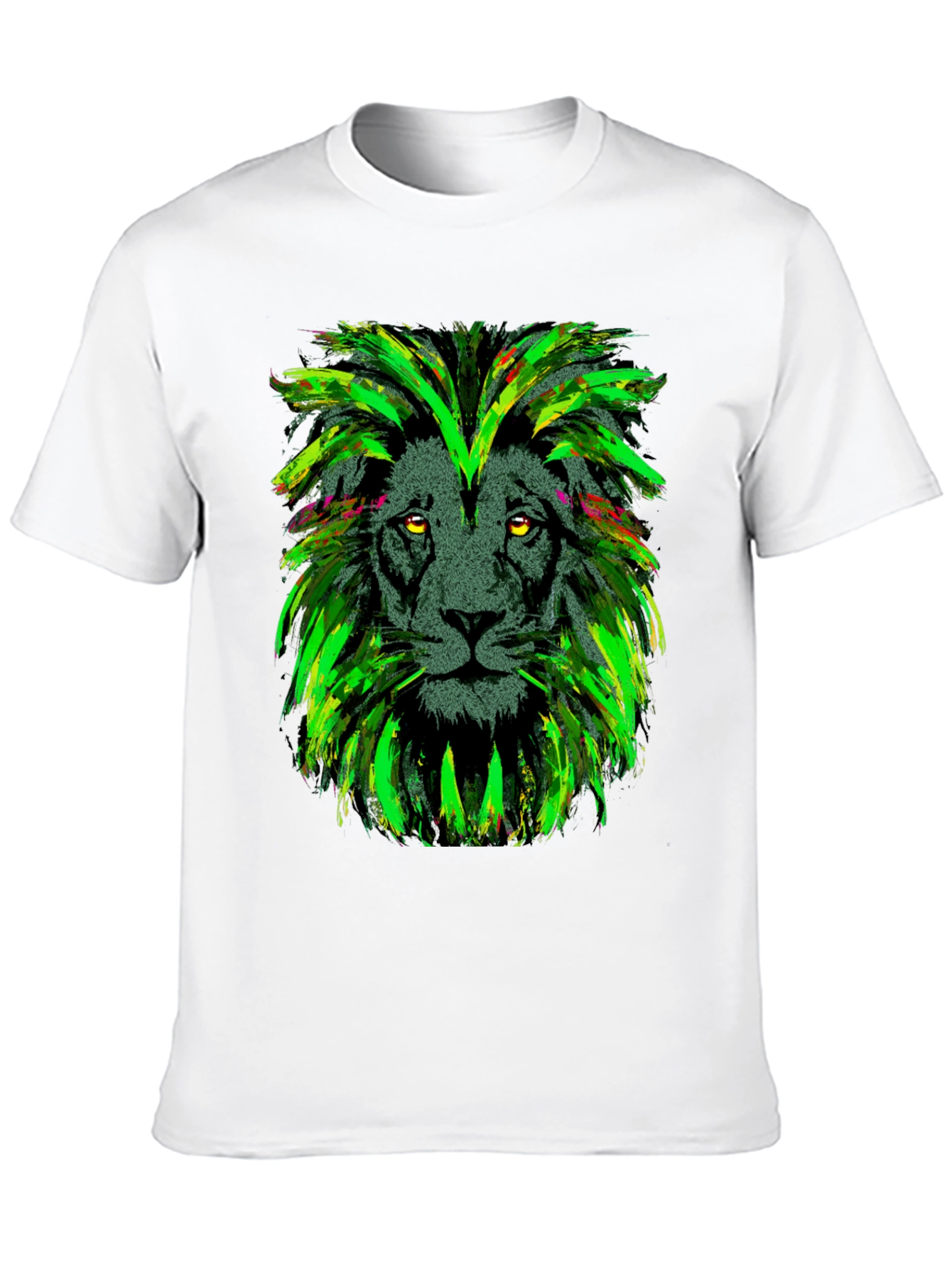 Lion Head Graphic Print Black T-Shirt