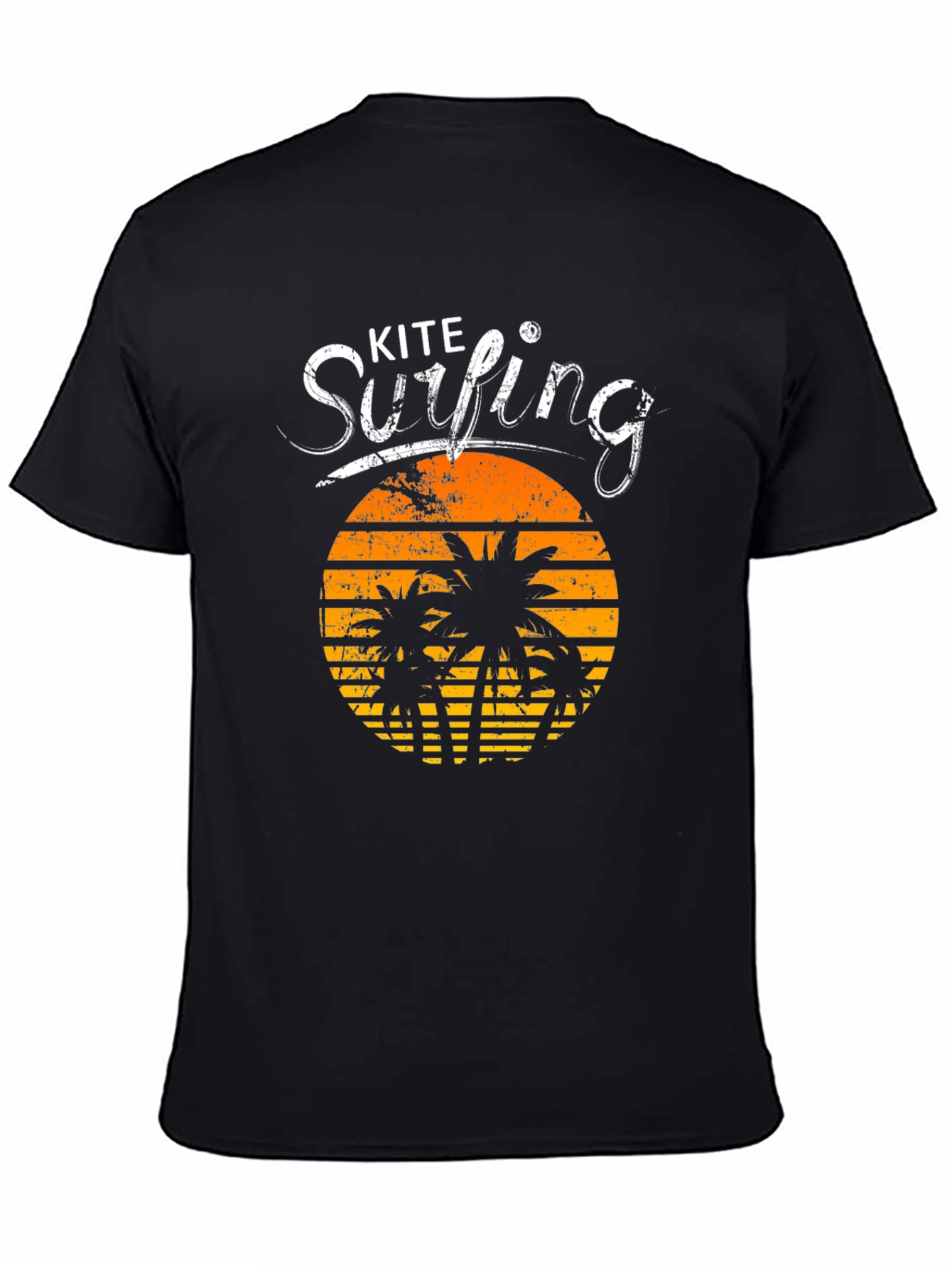 Kite Surfing Black Graphic Tee