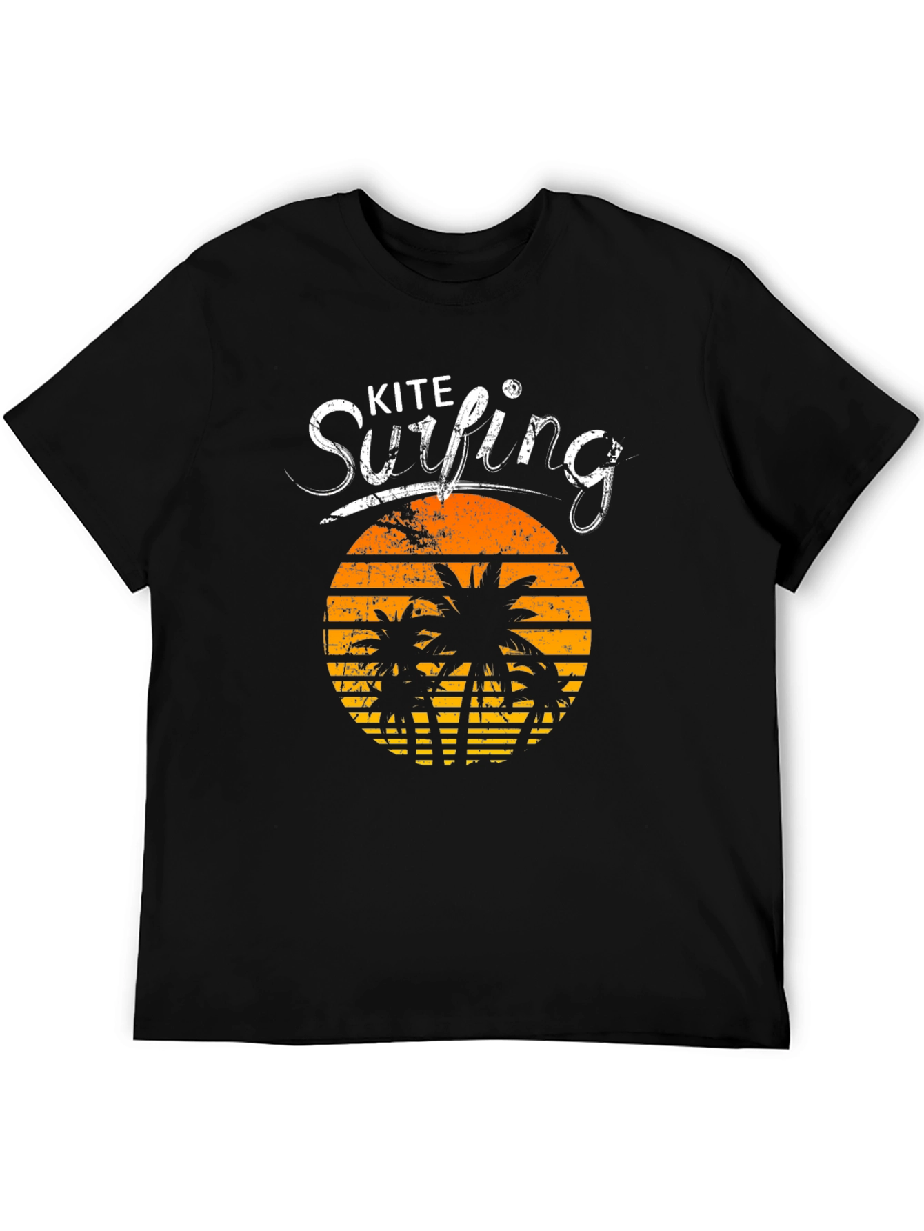Kite Surfing Black Graphic Tee