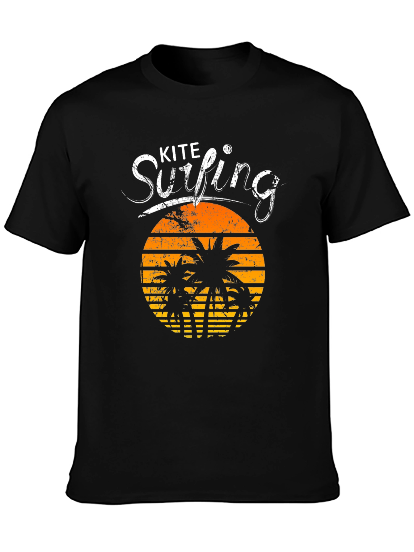 Kite Surfing Black Graphic Tee