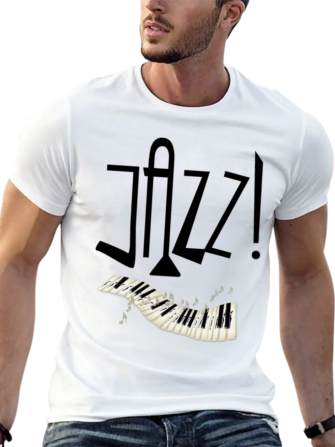 Jazz Music T-Shirt - Piano Keys Design