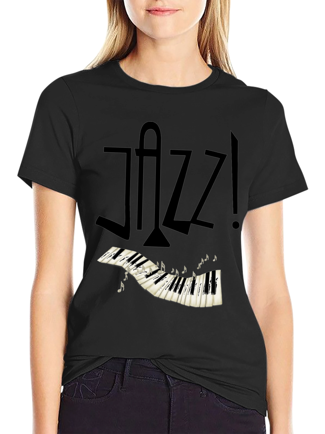 Jazz Music T-Shirt - Piano Keys Design