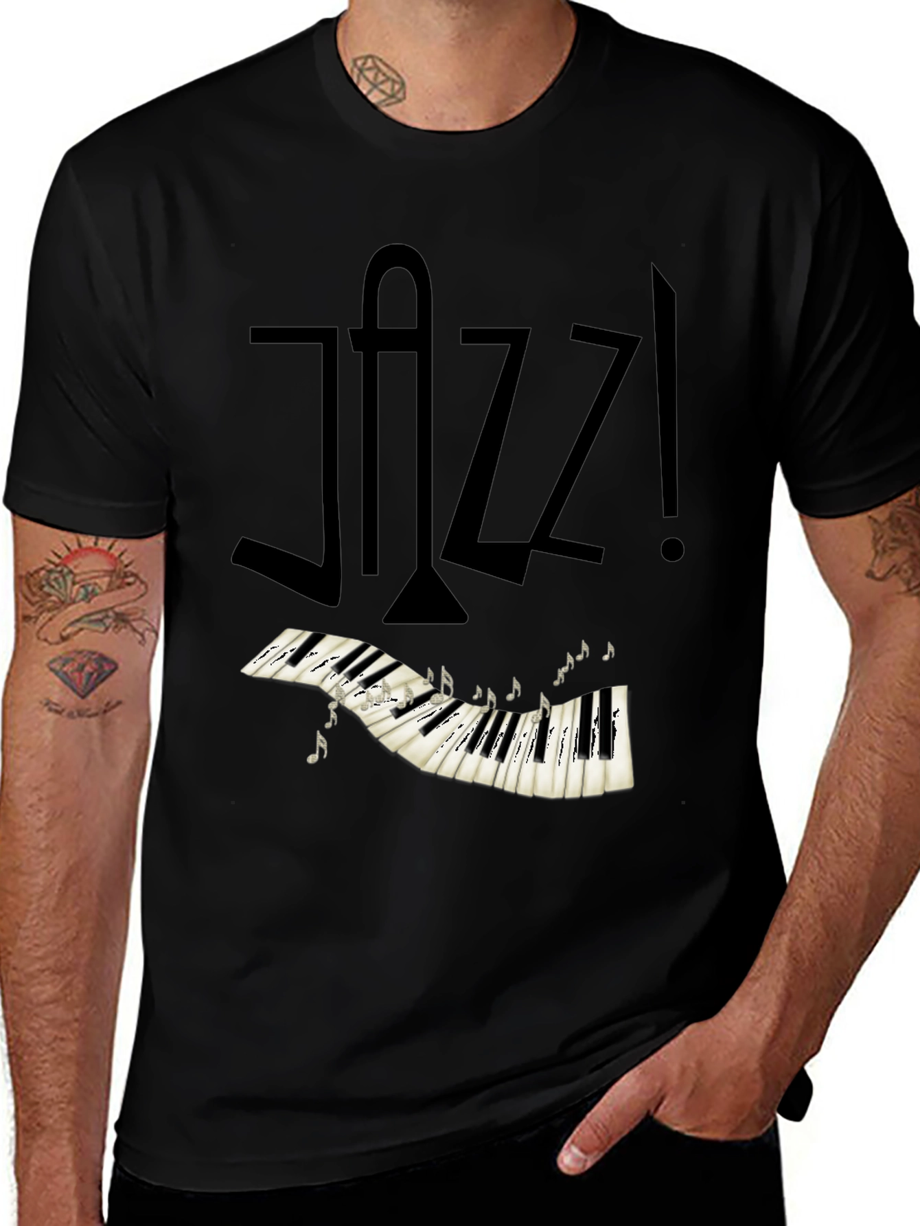 Jazz Music T-Shirt - Piano Keys Design