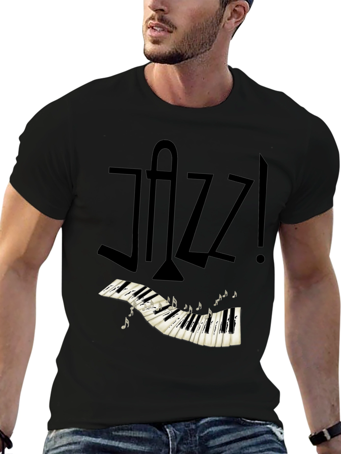 Jazz Music T-Shirt - Piano Keys Design