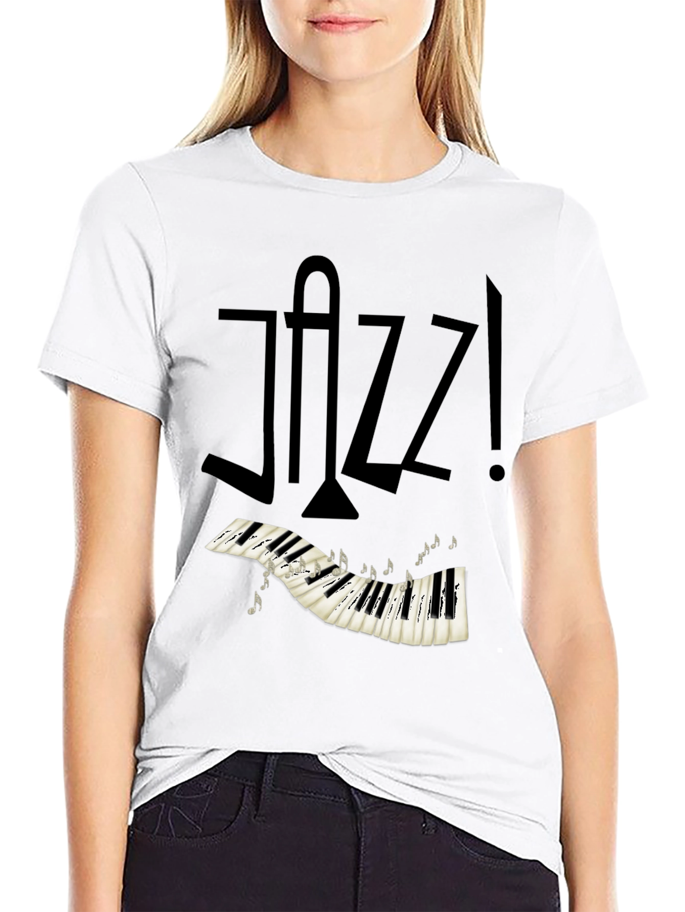 Jazz Music T-Shirt - Piano Keys Design
