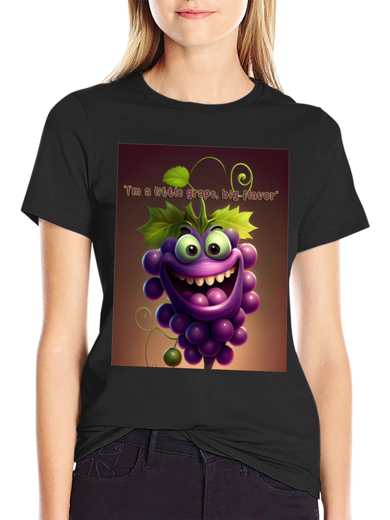 Funny Grape Graphic T-Shirt - Big Flavor Cartoon