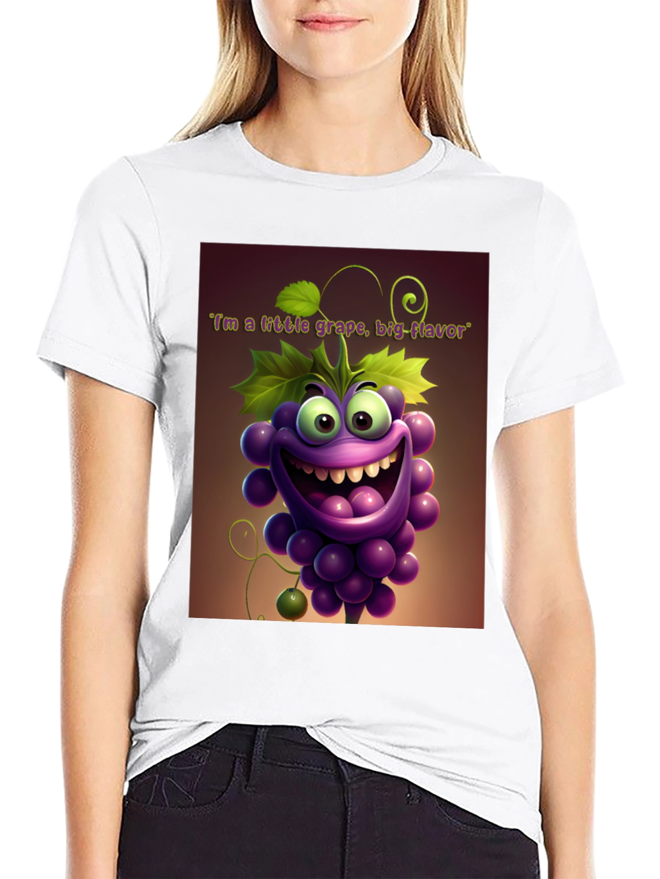 Funny Grape Graphic T-Shirt - Big Flavor Cartoon