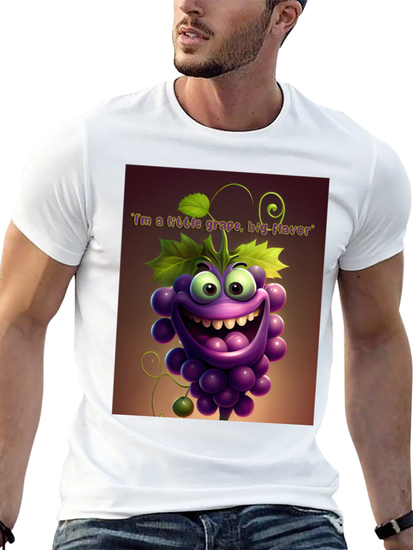 Funny Grape Graphic T-Shirt - Big Flavor Cartoon