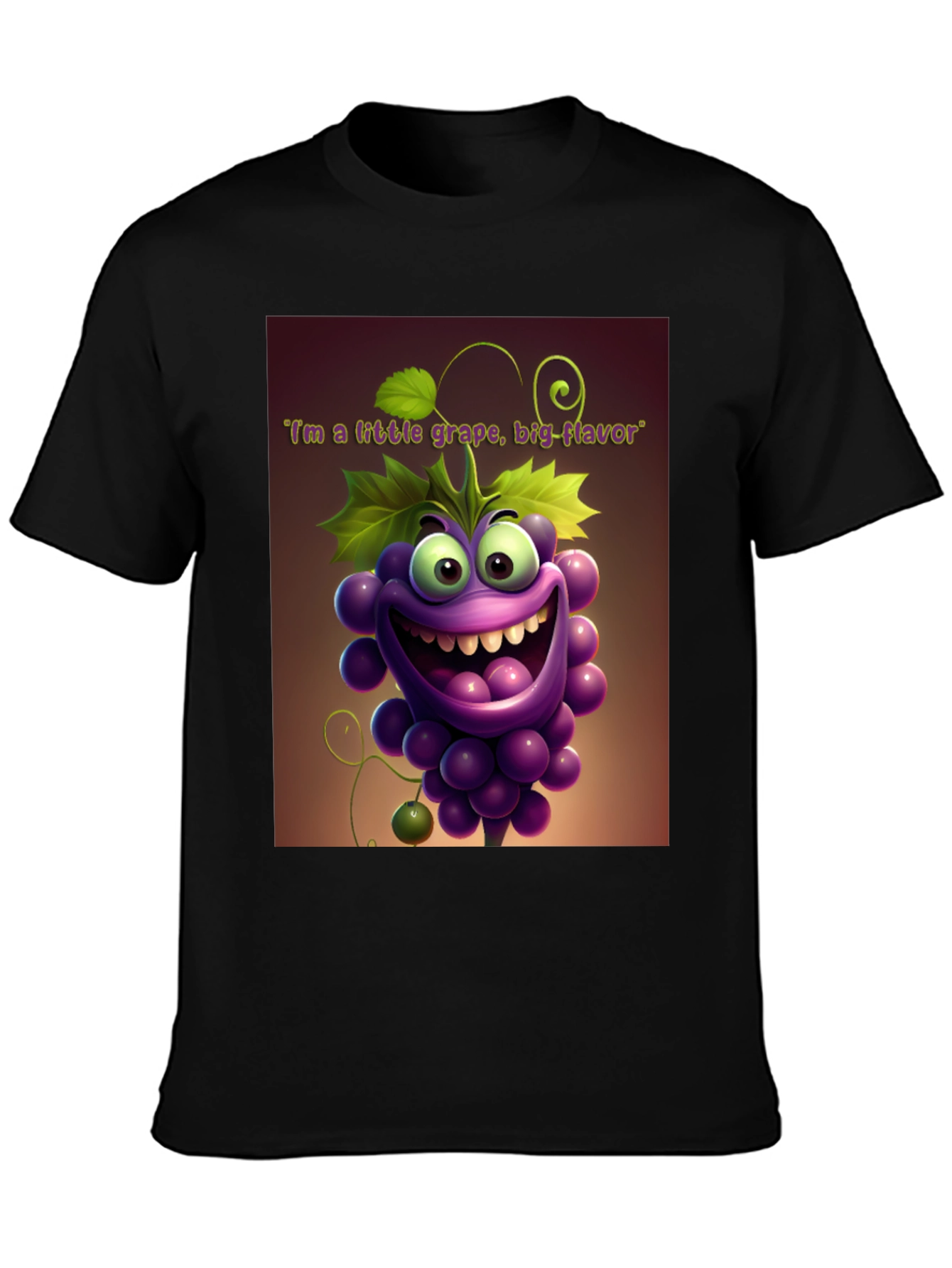 Funny Grape Graphic T-Shirt - Big Flavor Cartoon