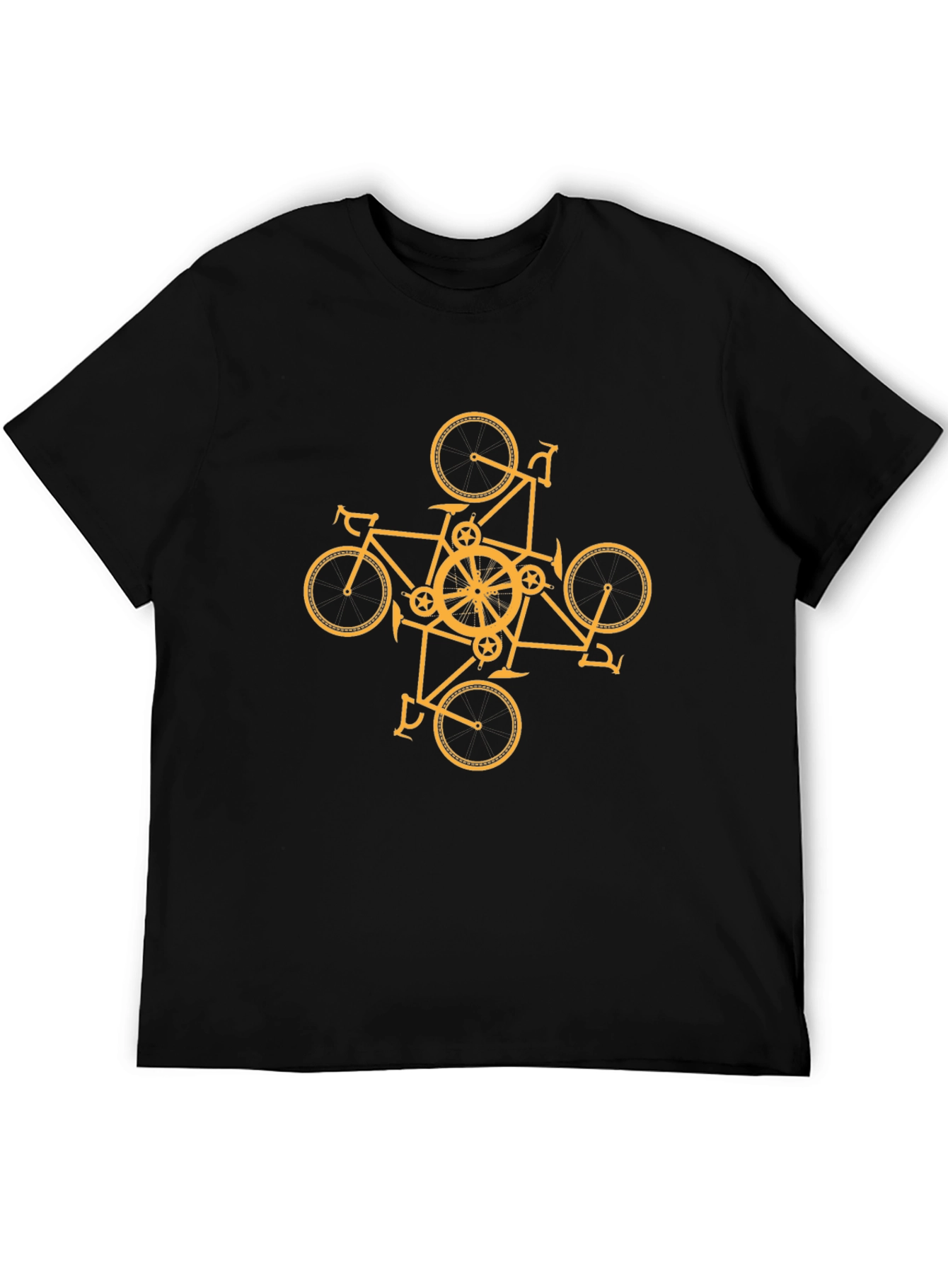 Geometric Bike Graphic Tee - Black