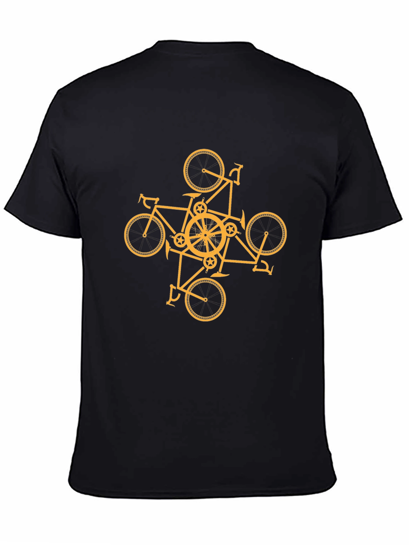 Geometric Bike Graphic Tee - Black