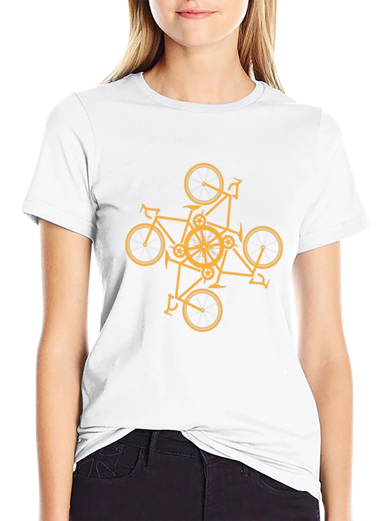 Geometric Bike Graphic Tee - Black