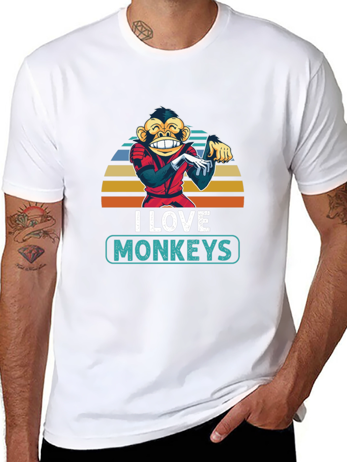 I Love Monkeys T-Shirt - Retro Monkey Graphic Tee