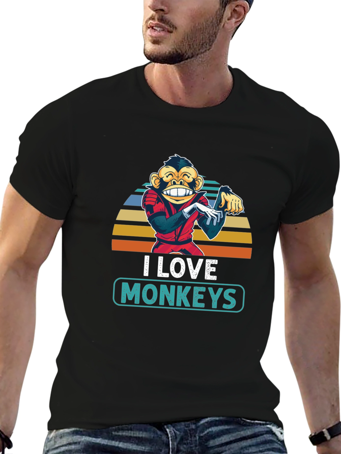 I Love Monkeys T-Shirt - Retro Monkey Graphic Tee