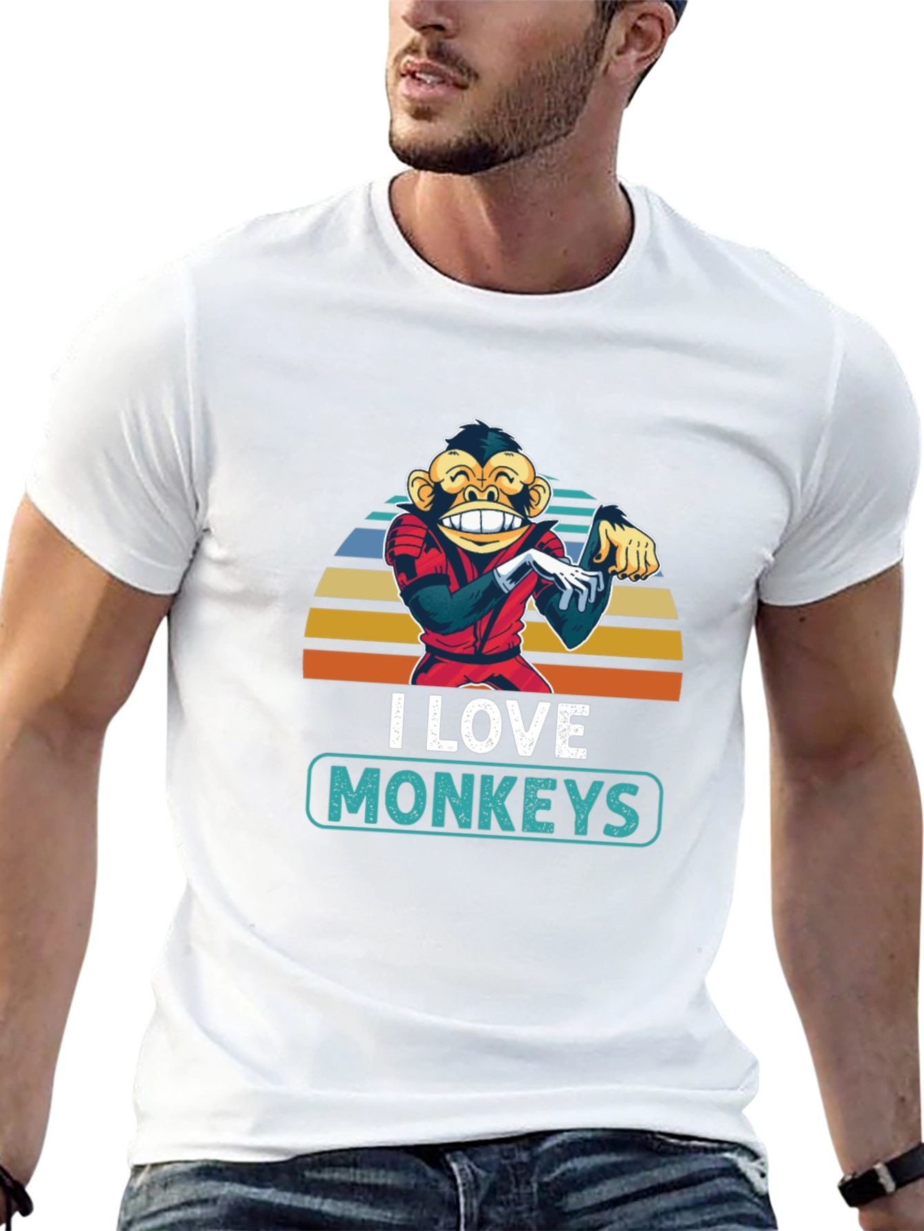 I Love Monkeys T-Shirt - Retro Monkey Graphic Tee