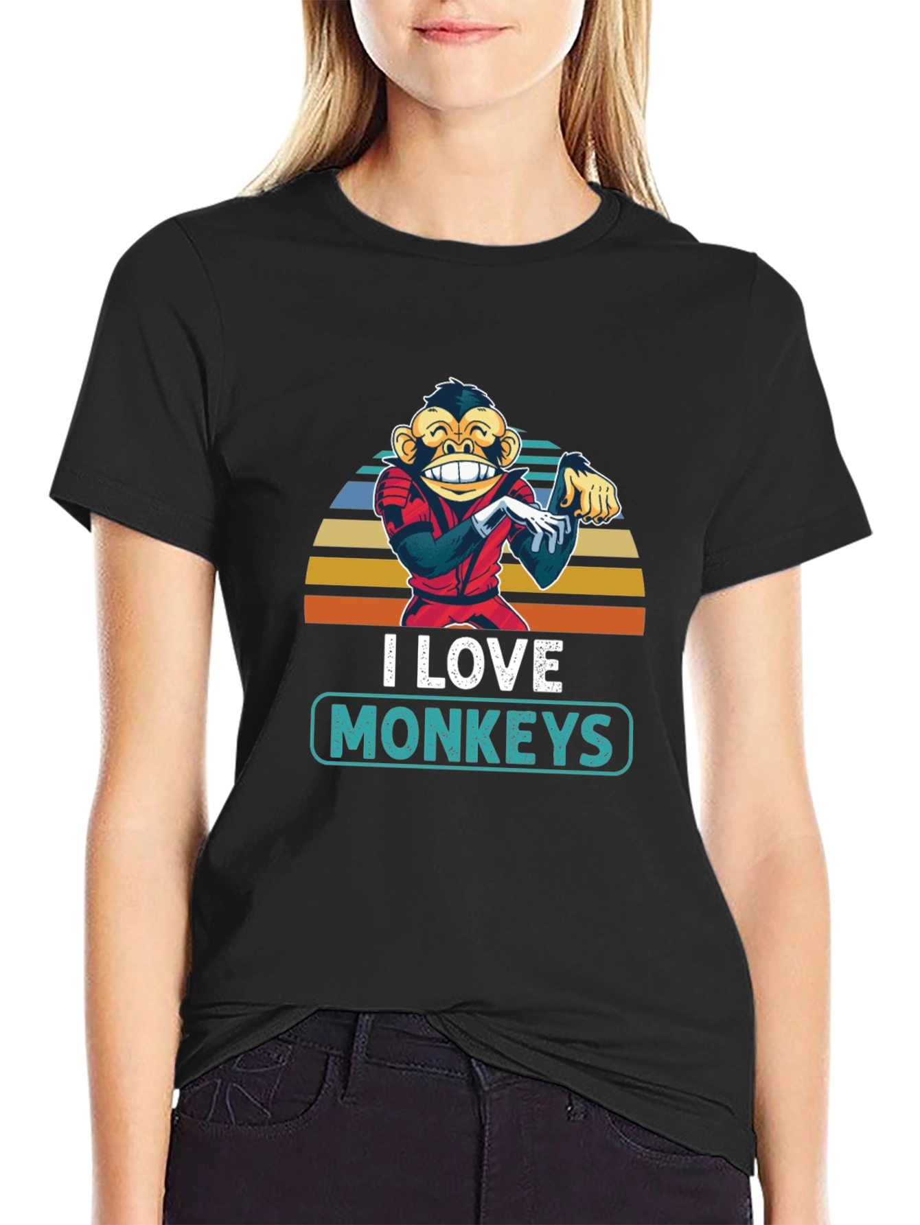 I Love Monkeys T-Shirt - Retro Monkey Graphic Tee