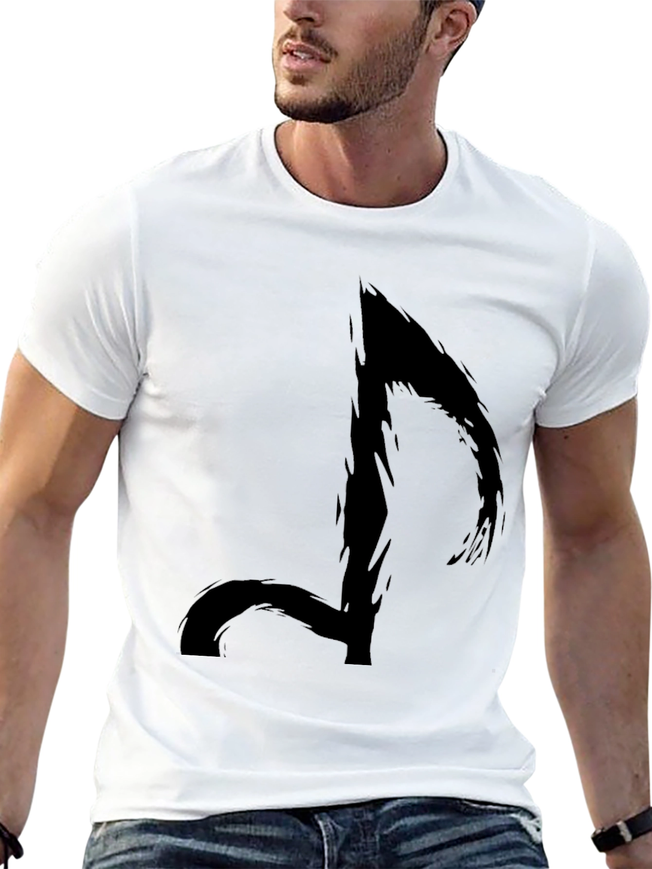 Abstract Music Note Black T-Shirt