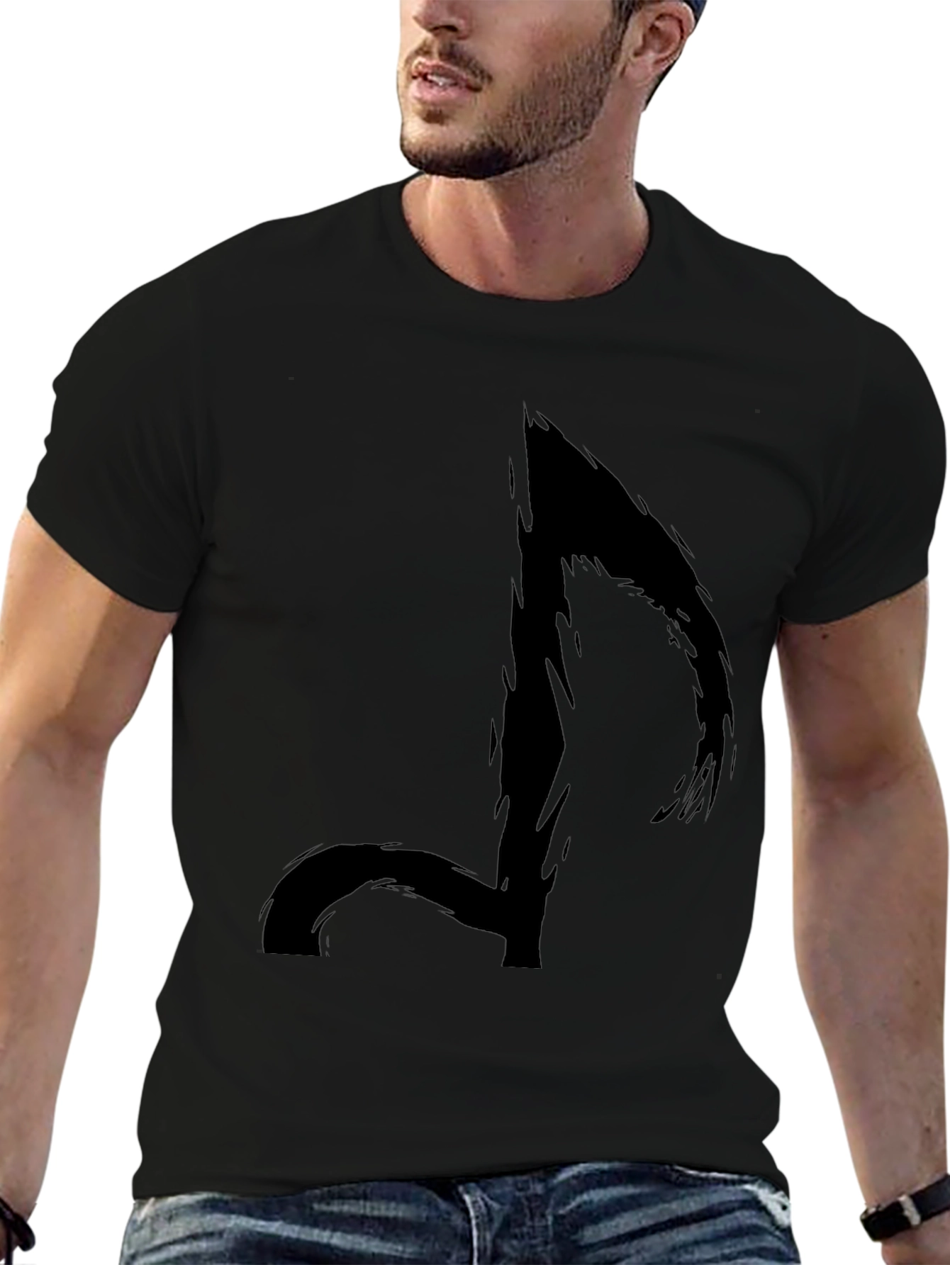 Abstract Music Note Black T-Shirt