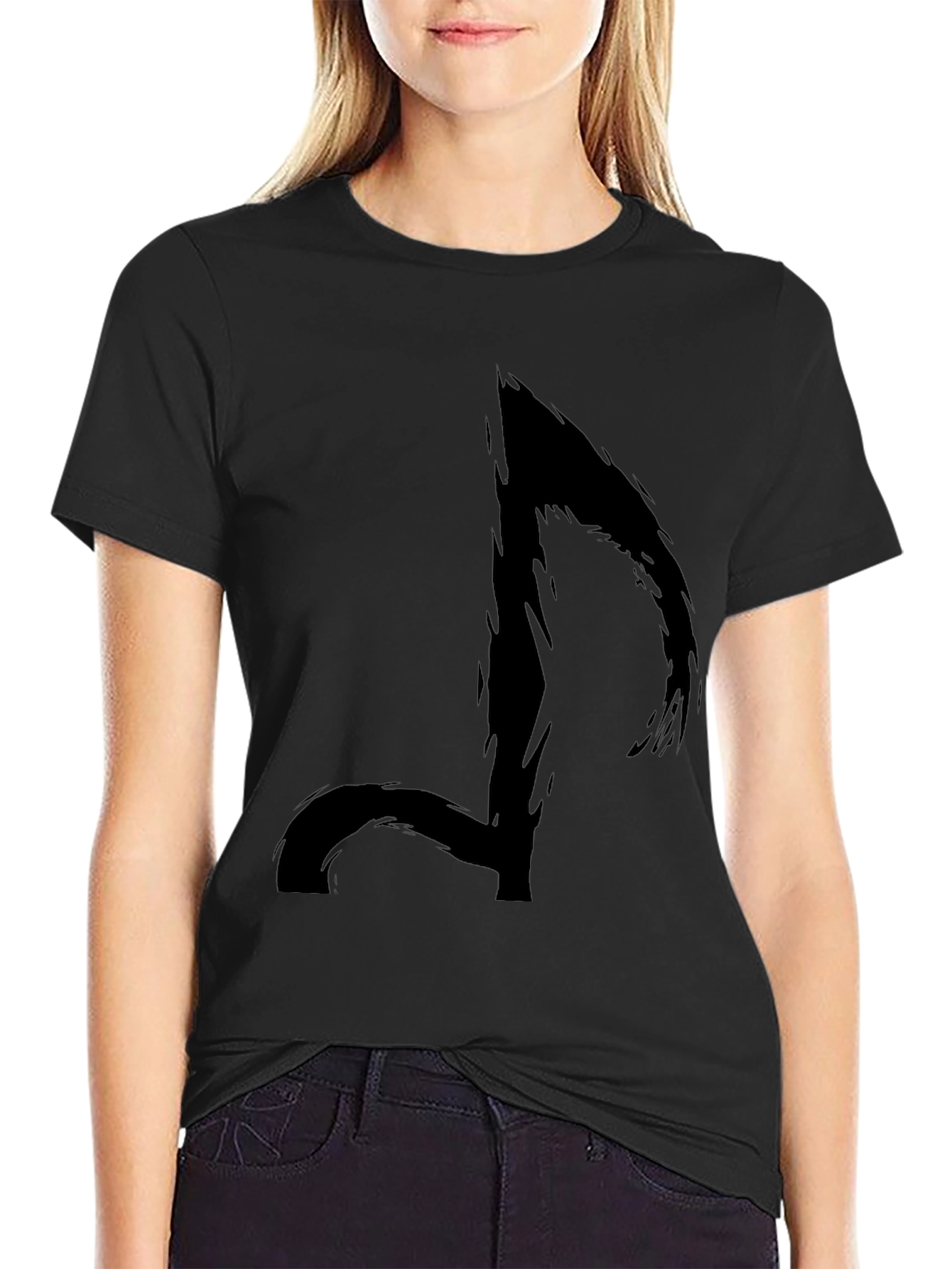 Abstract Music Note Black T-Shirt