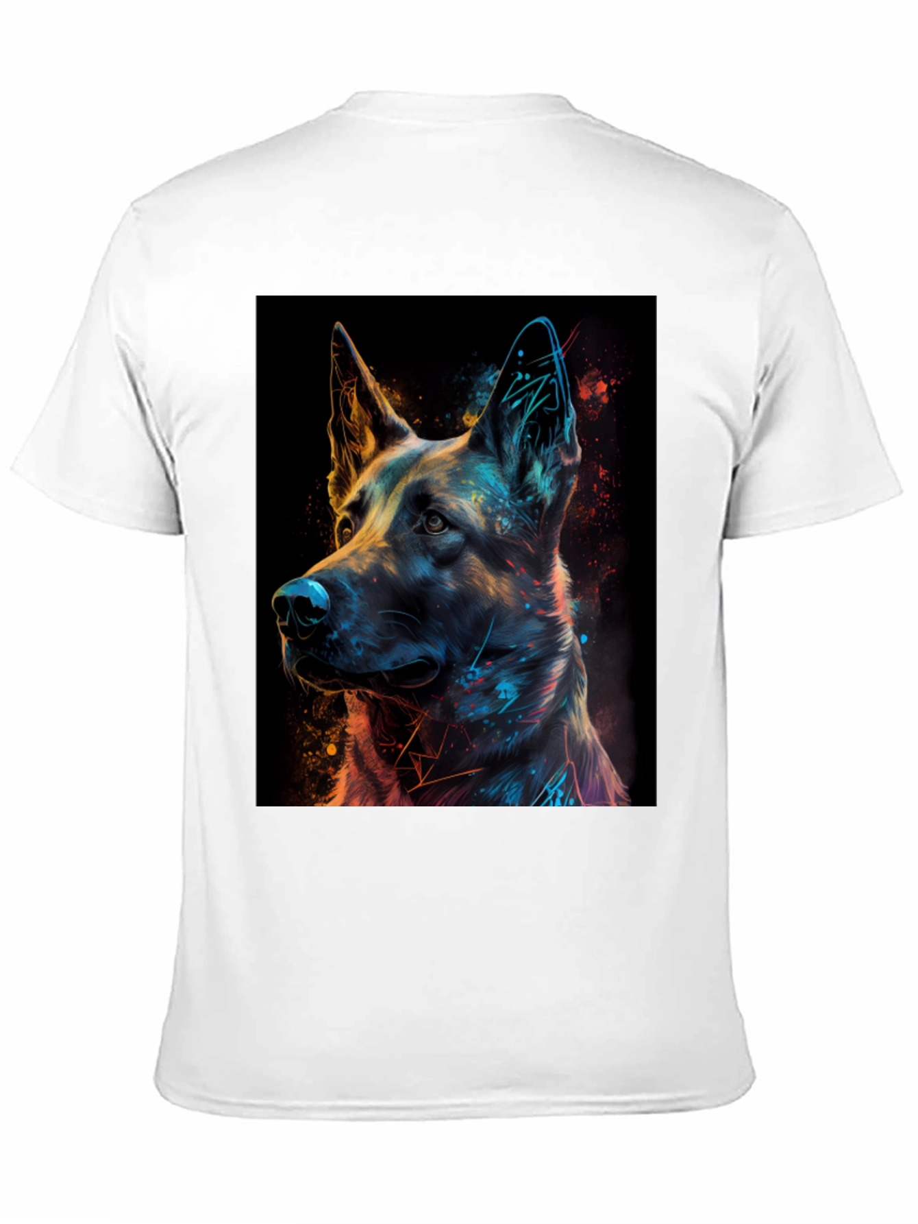 German Shepherd Art Print Black T-Shirt