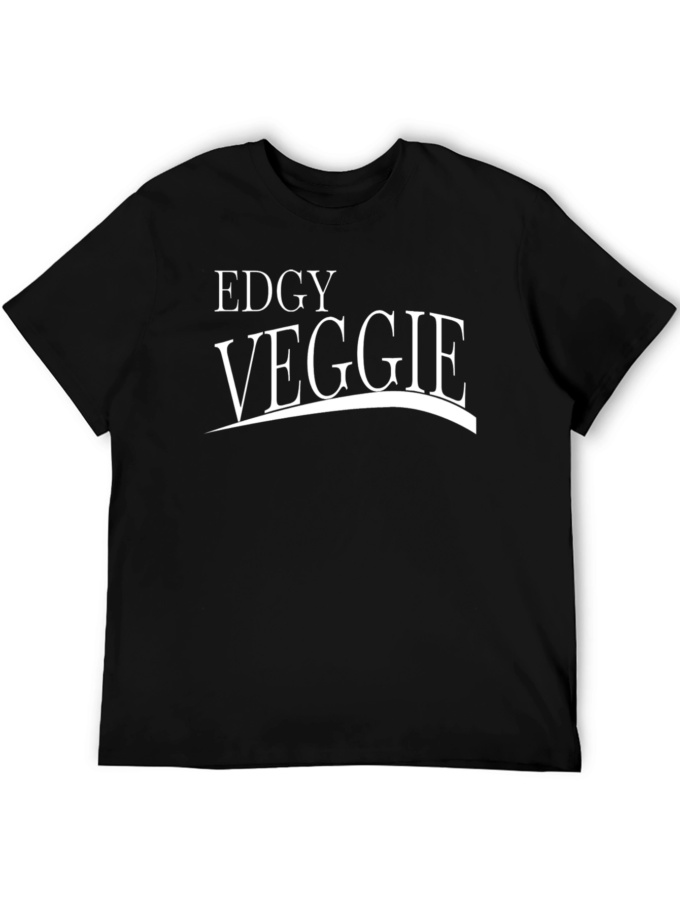Edgy Veggie Black T-Shirt - Bold Vegetarian Style